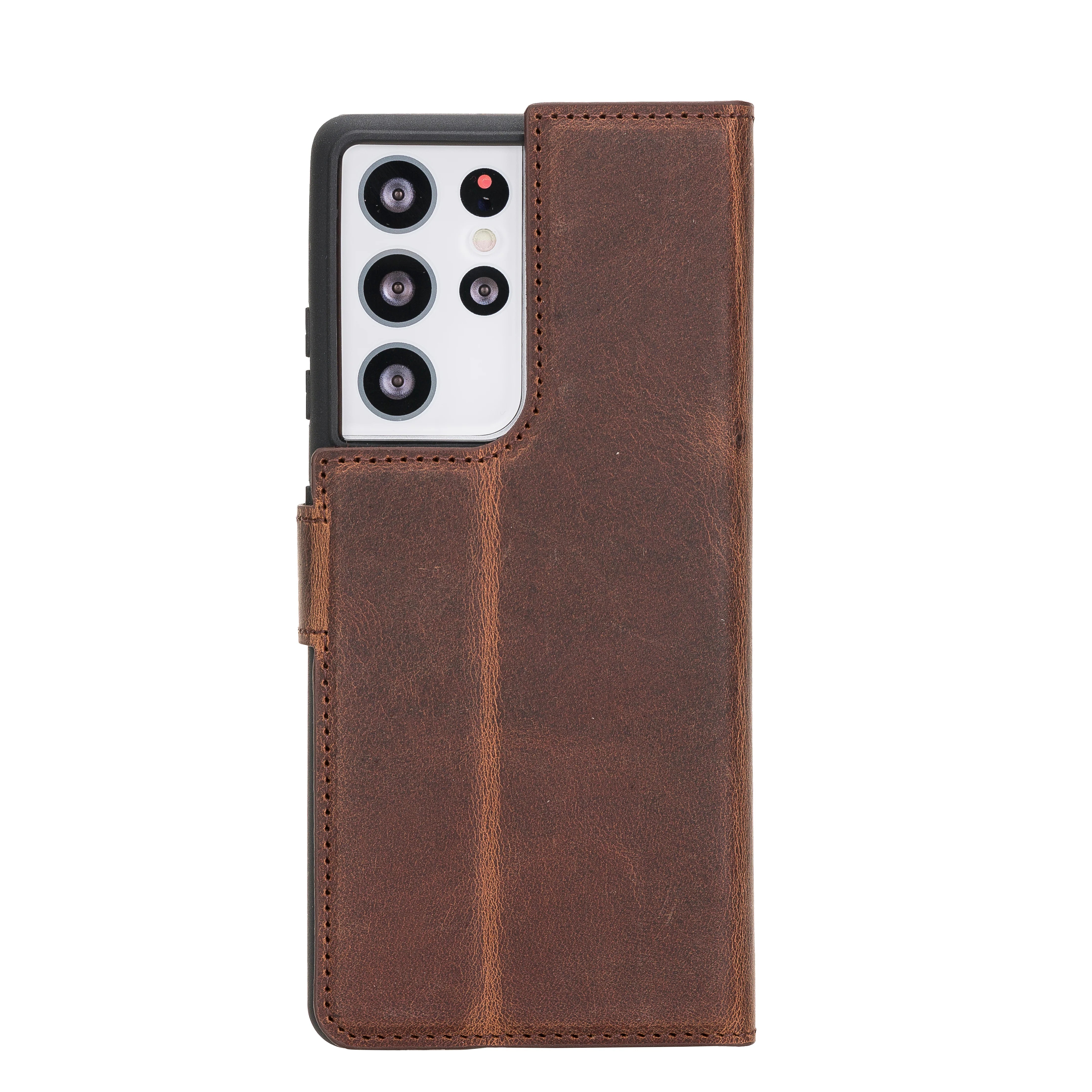Liluri Samsung Galaxy S21 Ultra Detachable Genuine Leather Wallet Case