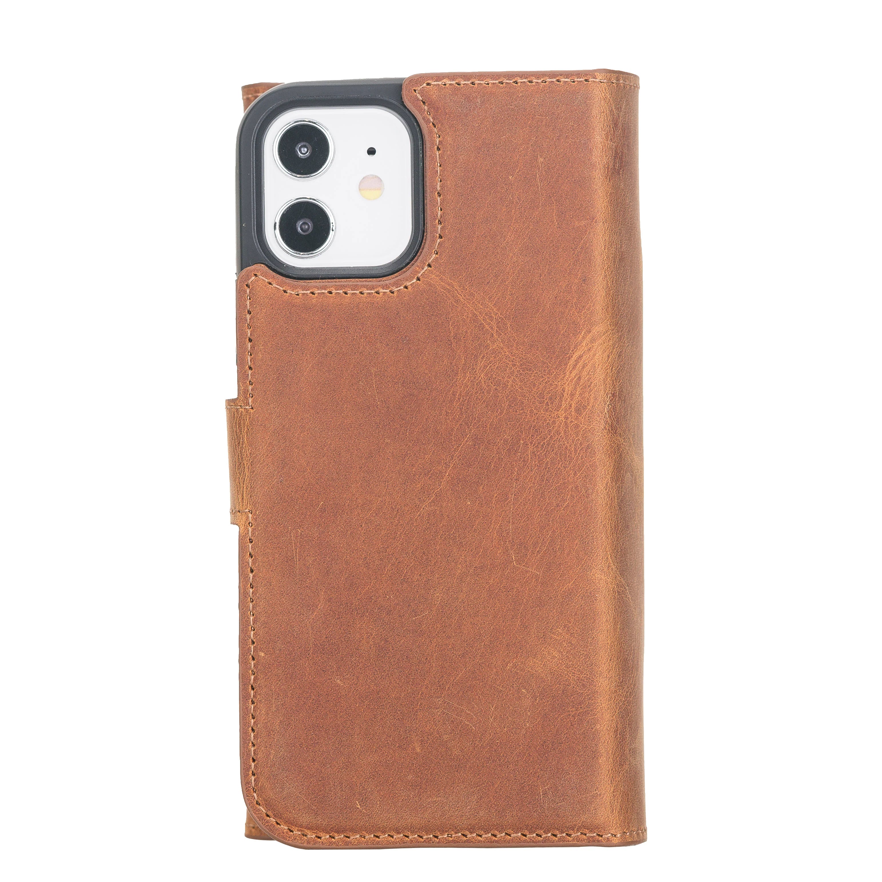 Santa iPhone 12 Mini Genuine Leather Detachable Wallet Case