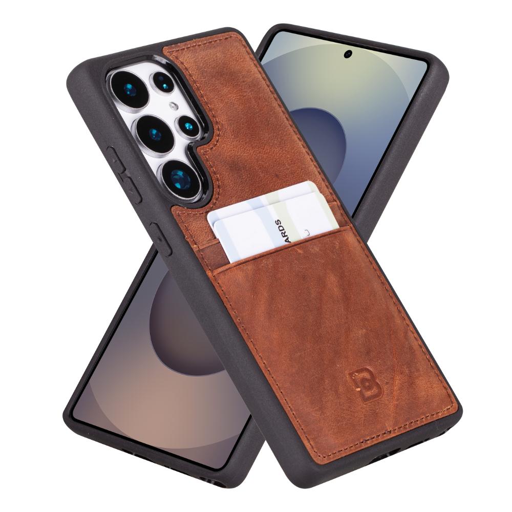 Flex Cover Gerçek Deri Samsung Galaxy S25 Ultra Kılıf Kart Tutucu ile
