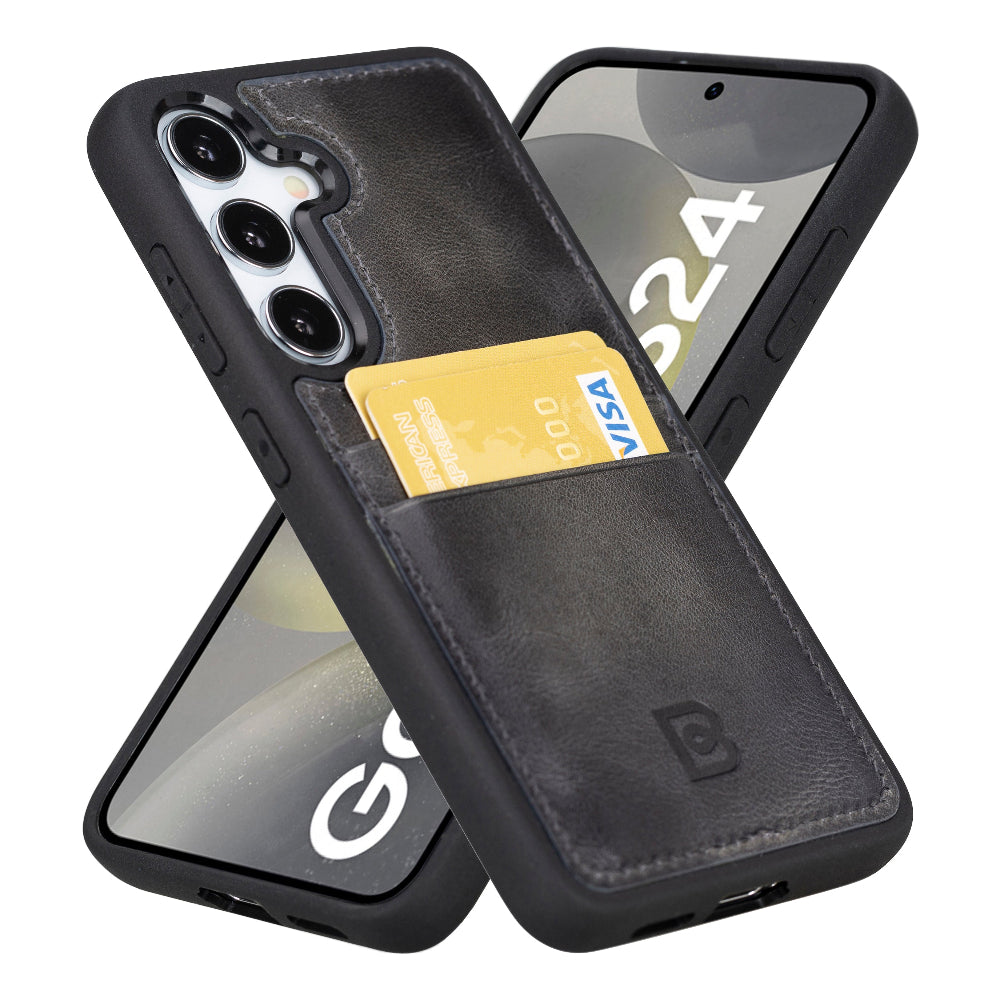 Flex Cover Genuine Leather Samsung Galaxy S24 Plus Case with Card Holder