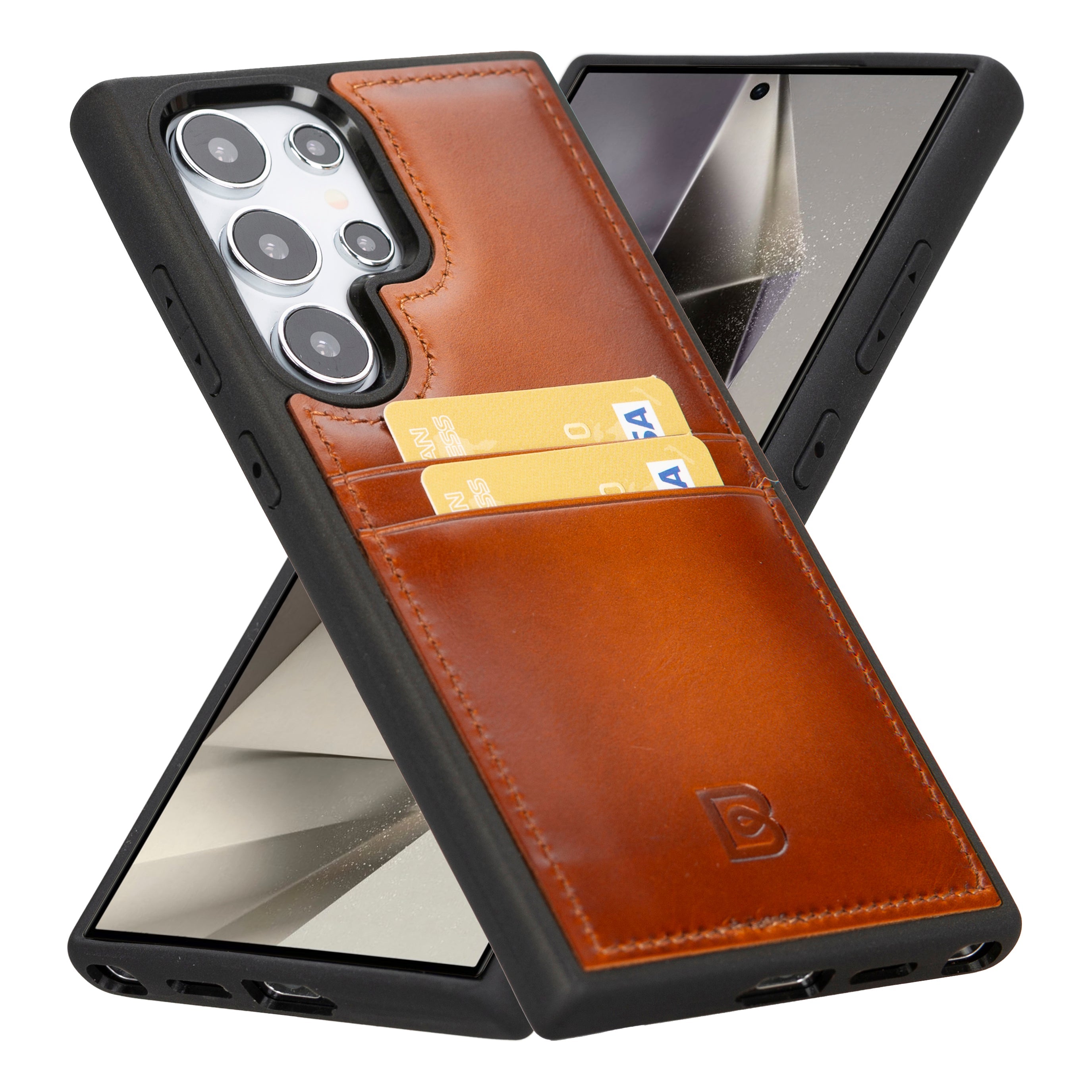 Flex Cover Genuine Leather Samsung Galaxy S24 Ultra Case with Card Holder