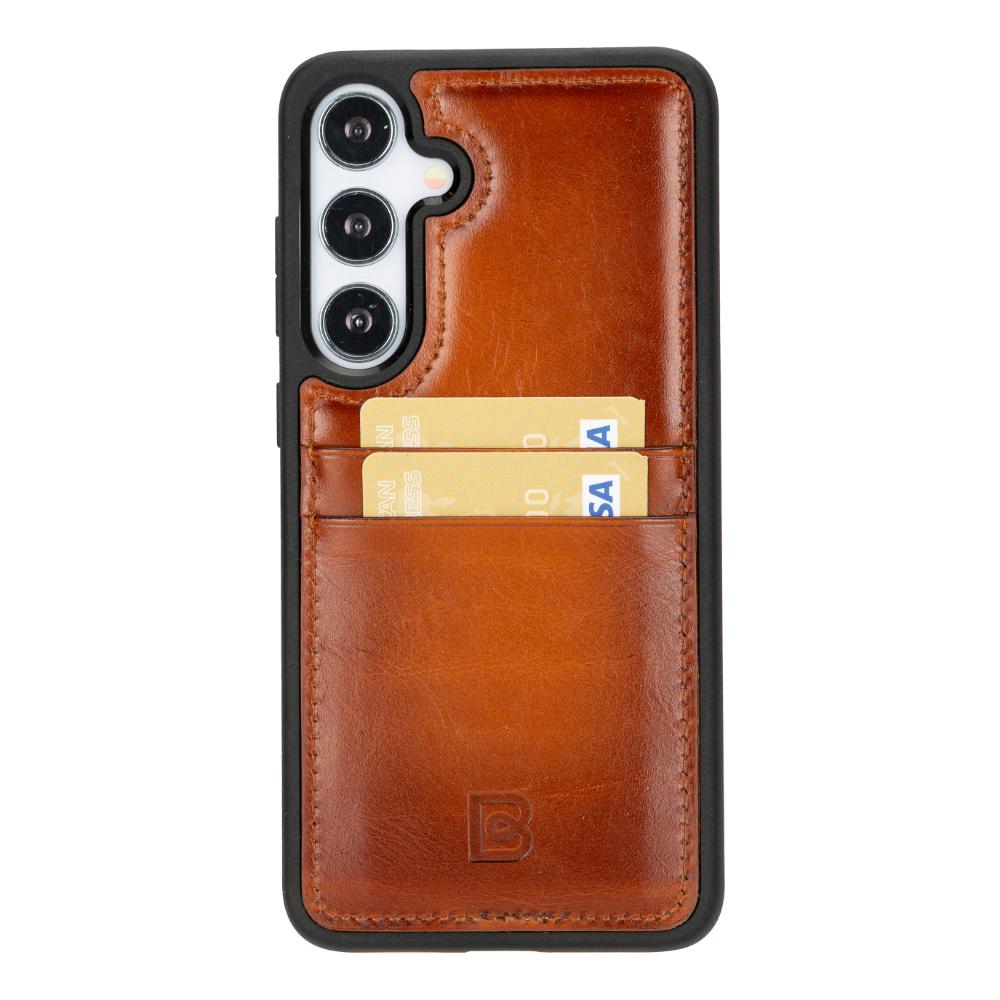 Flex Cover Genuine Leather Samsung Galaxy S25 Case with Card Holder