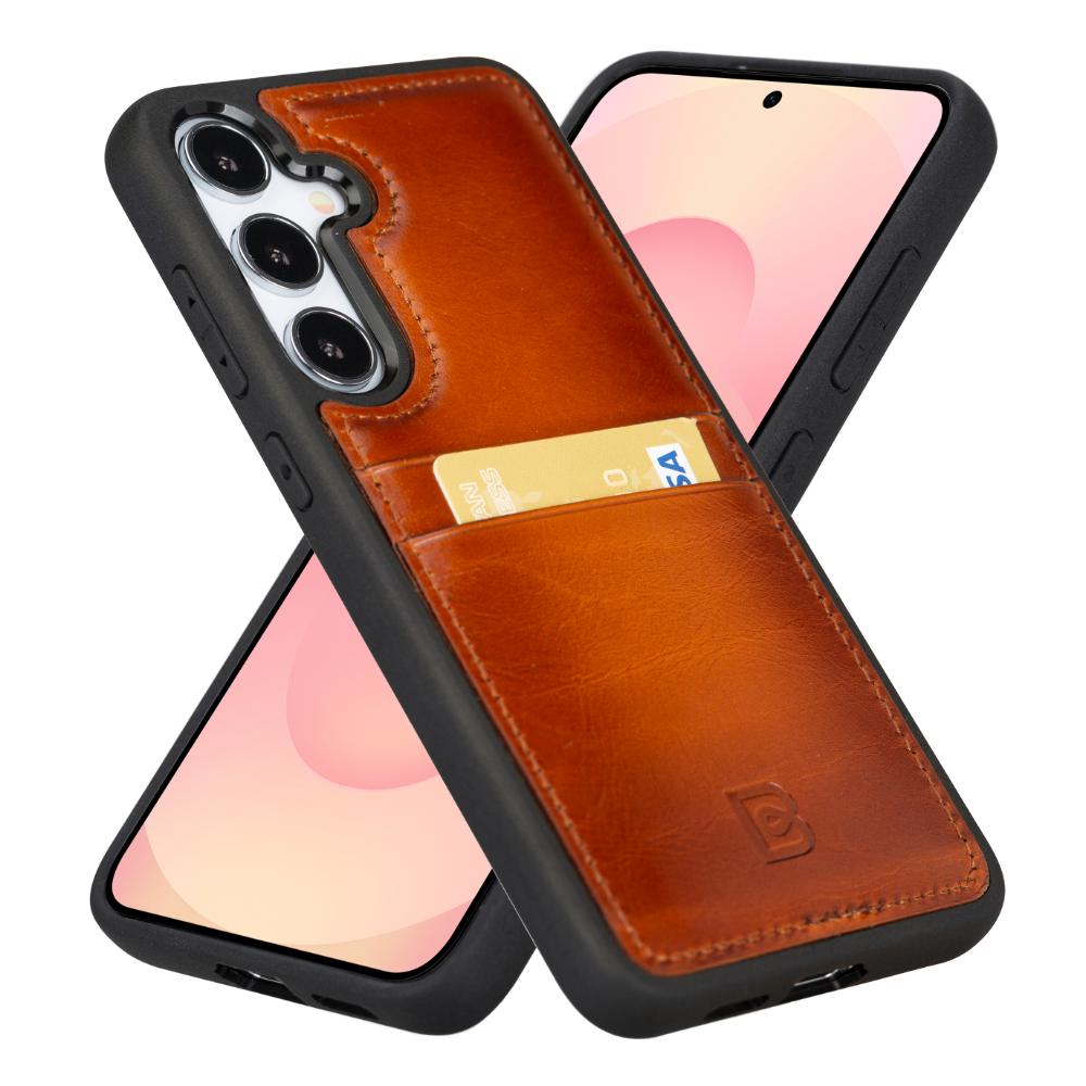 Flex Cover Genuine Leather Samsung Galaxy S25 Case with Card Holder