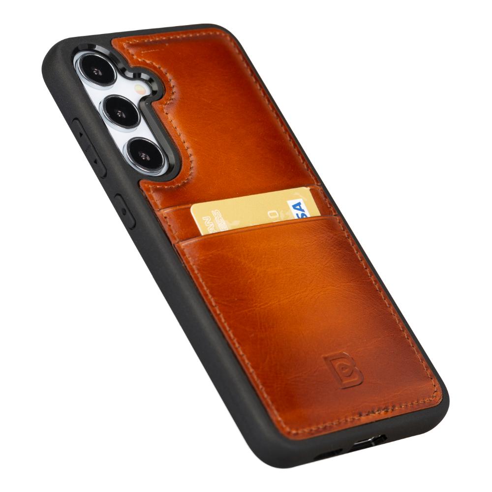 Flex Cover Genuine Leather Samsung Galaxy S25 Case with Card Holder