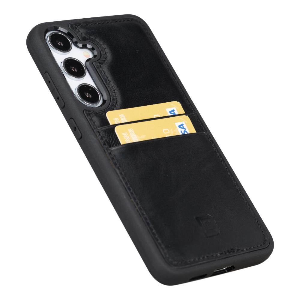 Flex Cover Genuine Leather Samsung Galaxy S25 Case with Card Holder