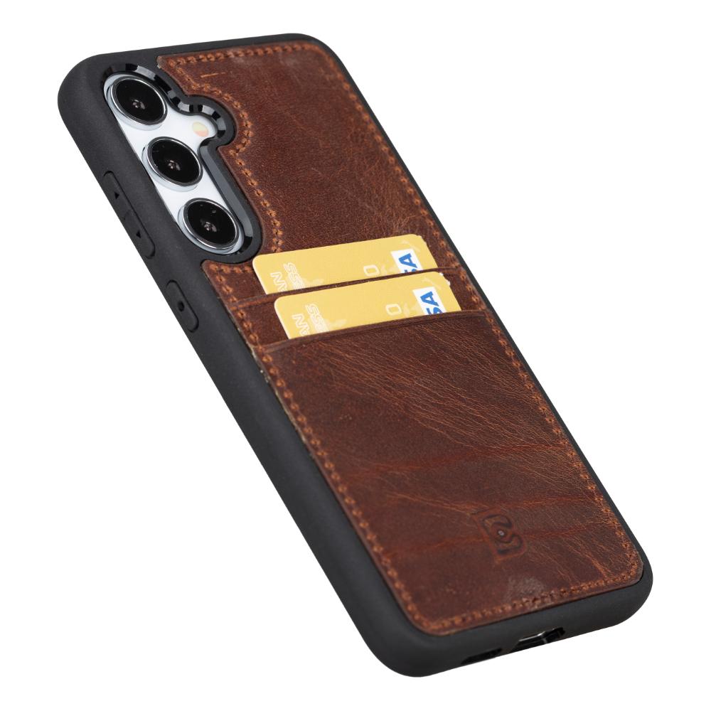 Flex Cover Genuine Leather Samsung Galaxy S25 Case with Card Holder