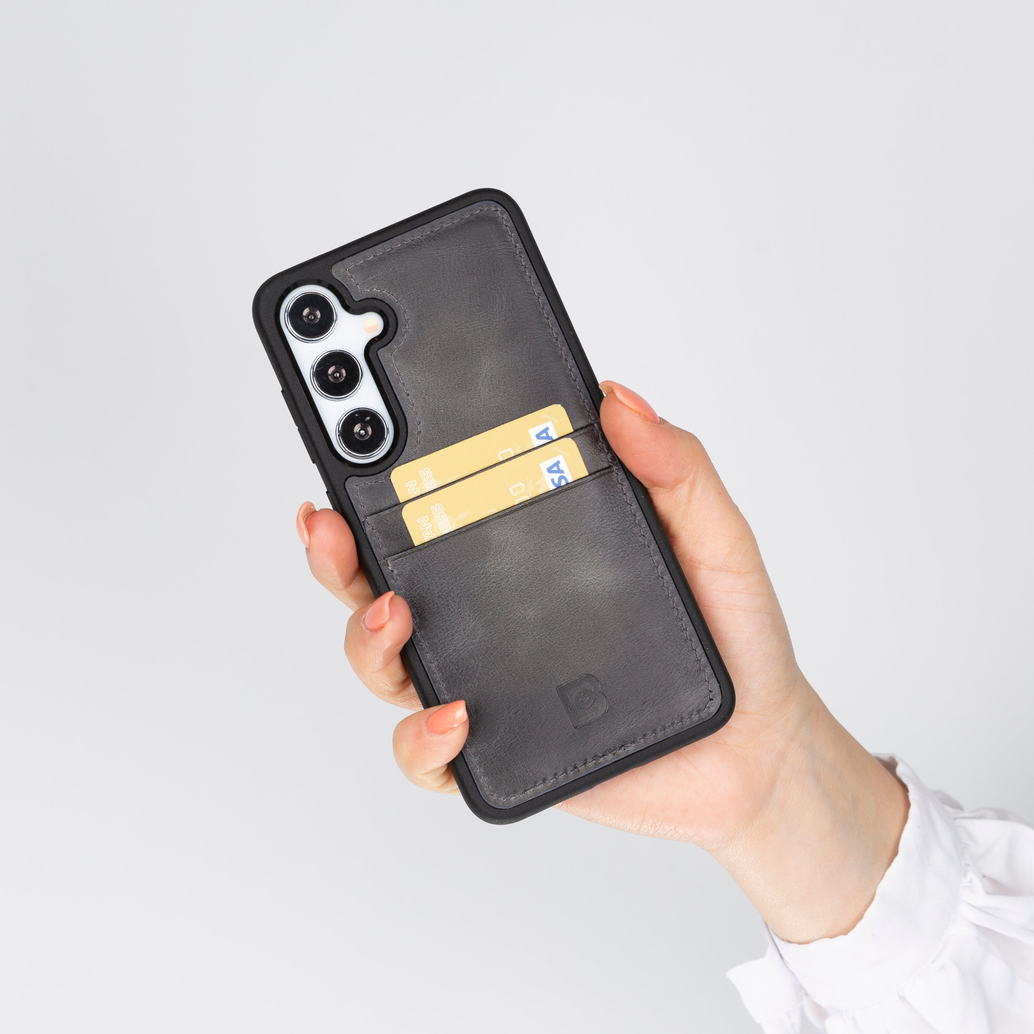 Flex Cover Genuine Leather Samsung Galaxy S24 Case with Card Holder