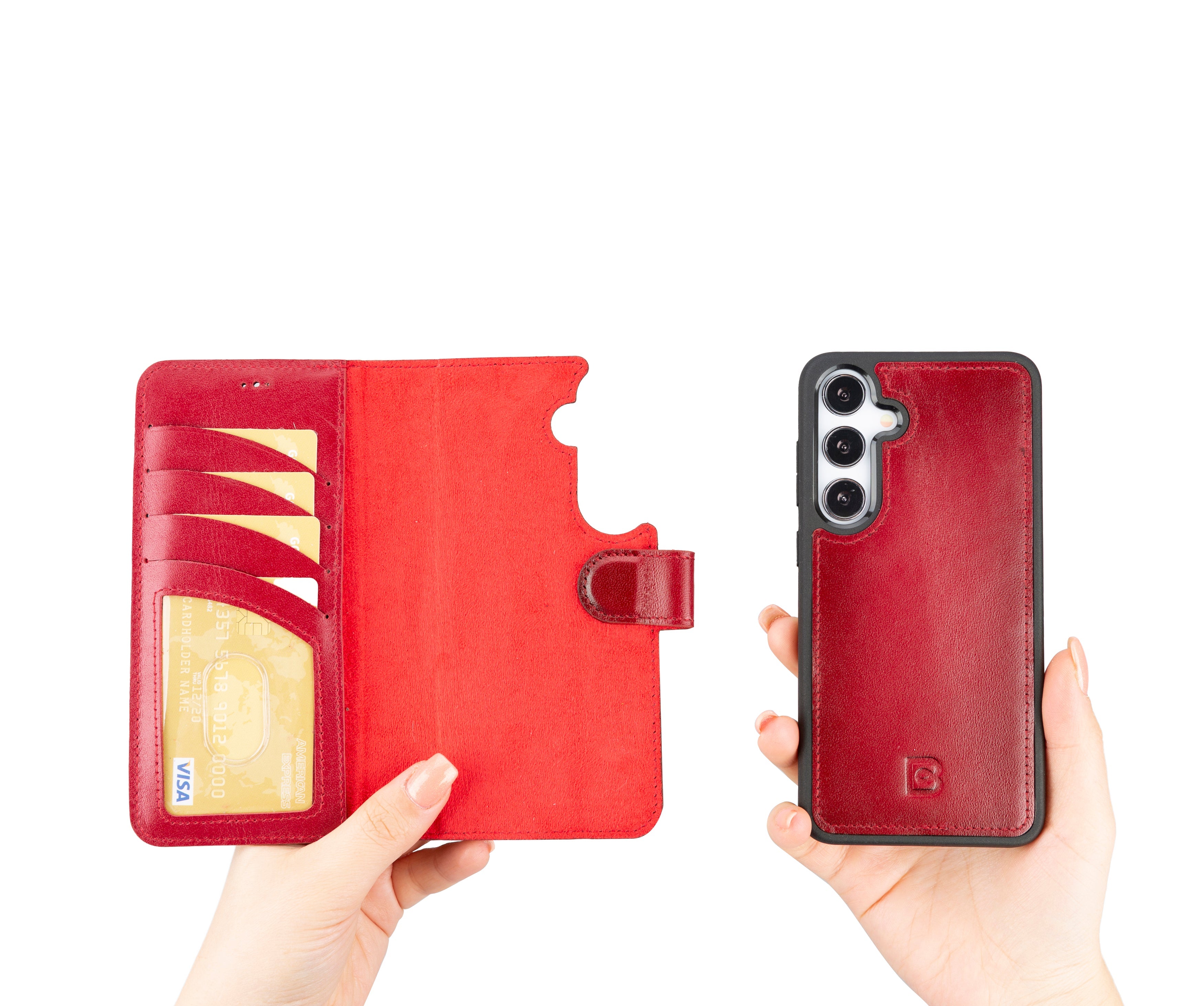 Magic Samsung Galaxy S24 Çıkarılabilir Hakiki Deri Cüzdan Kılıf