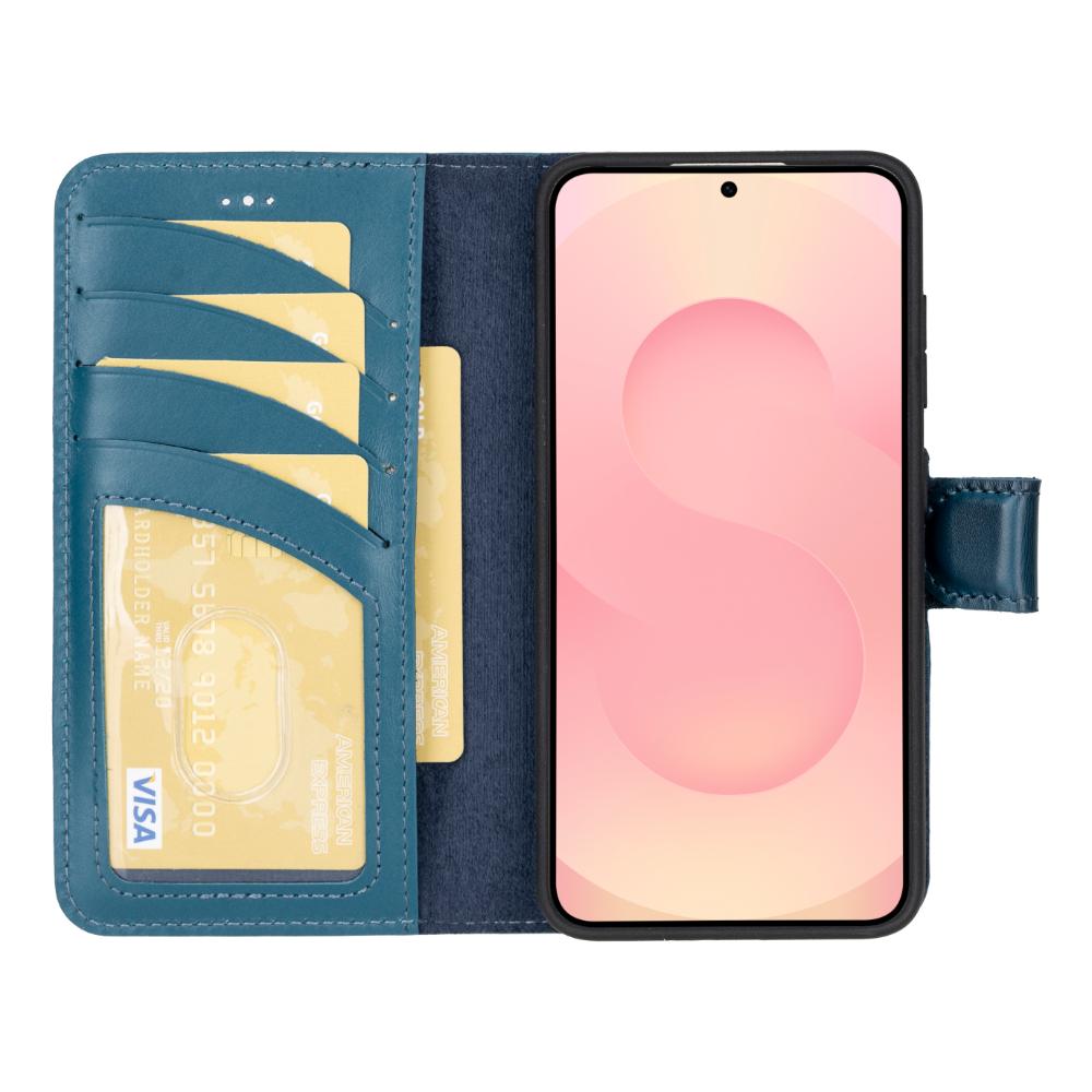 Magic Samsung Galaxy S25 Plus Detachable Genuine Leather Wallet Case