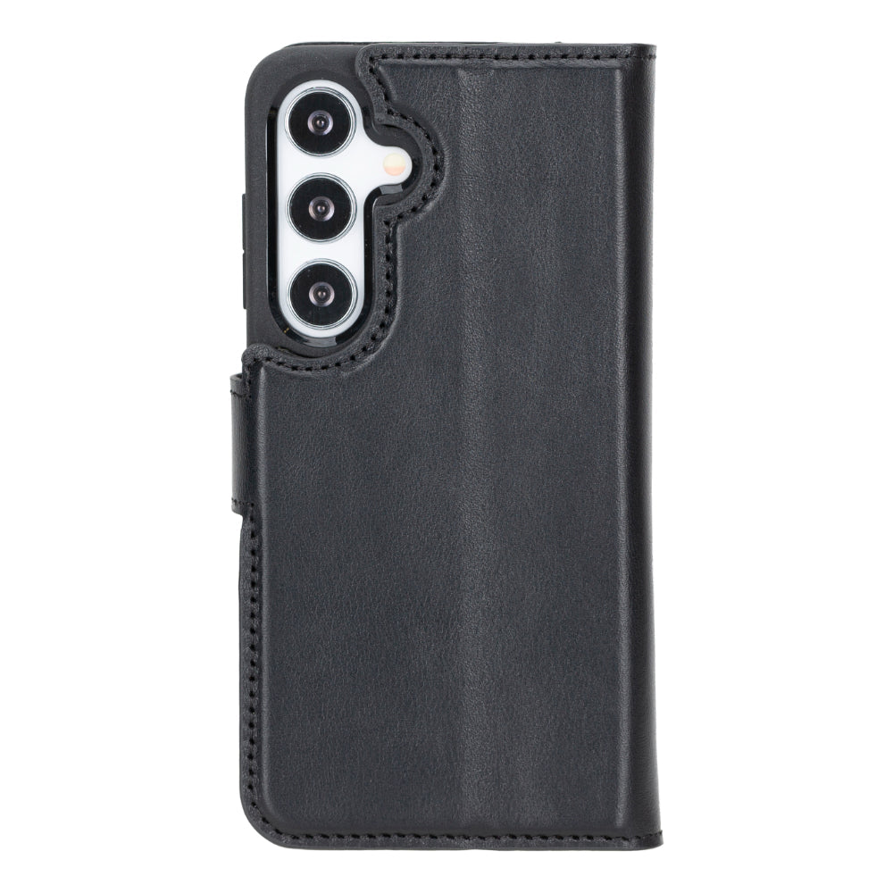 Magic Samsung Galaxy S25 Genuine Leather Detachable Wallet Case