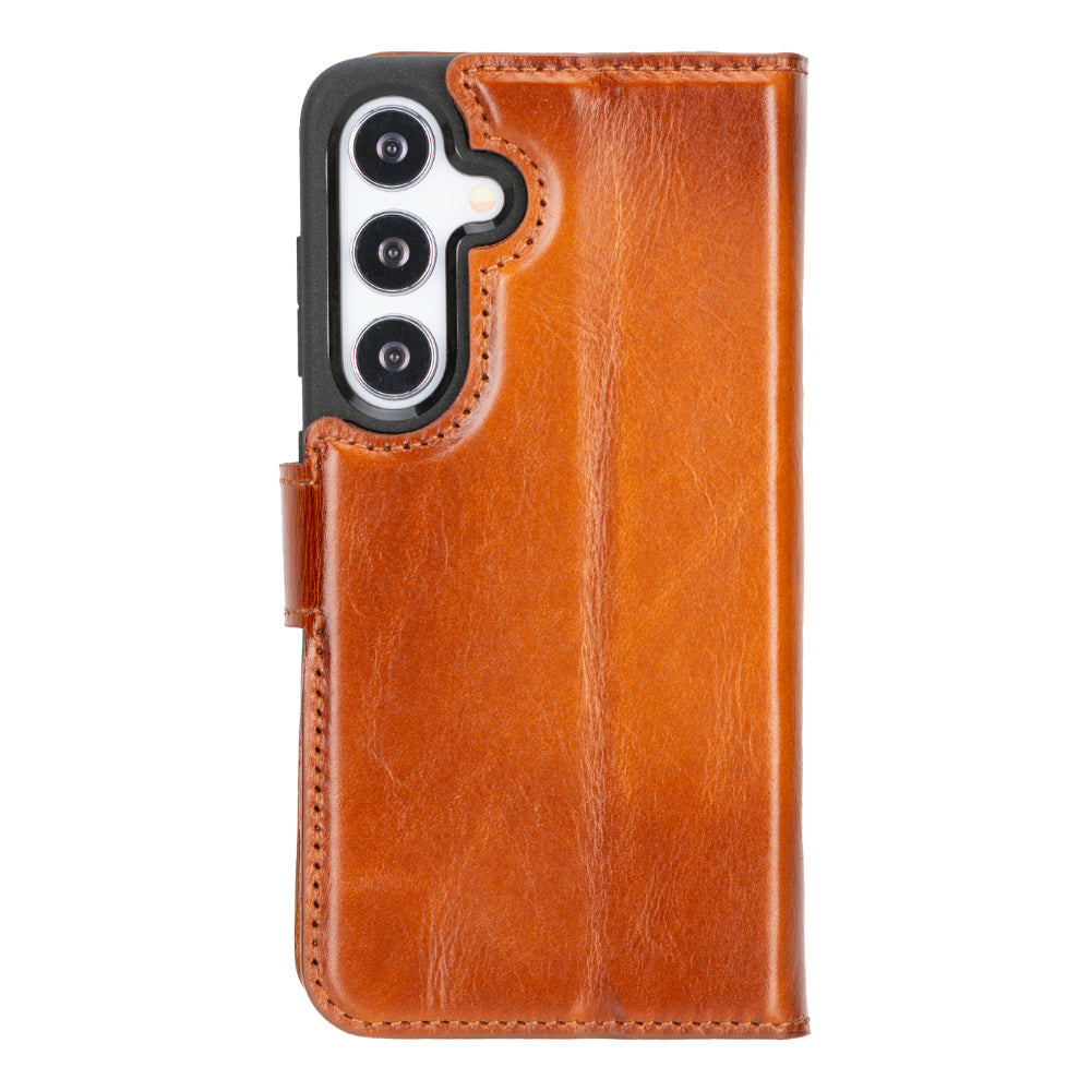 Magic Samsung Galaxy S25 Genuine Leather Detachable Wallet Case