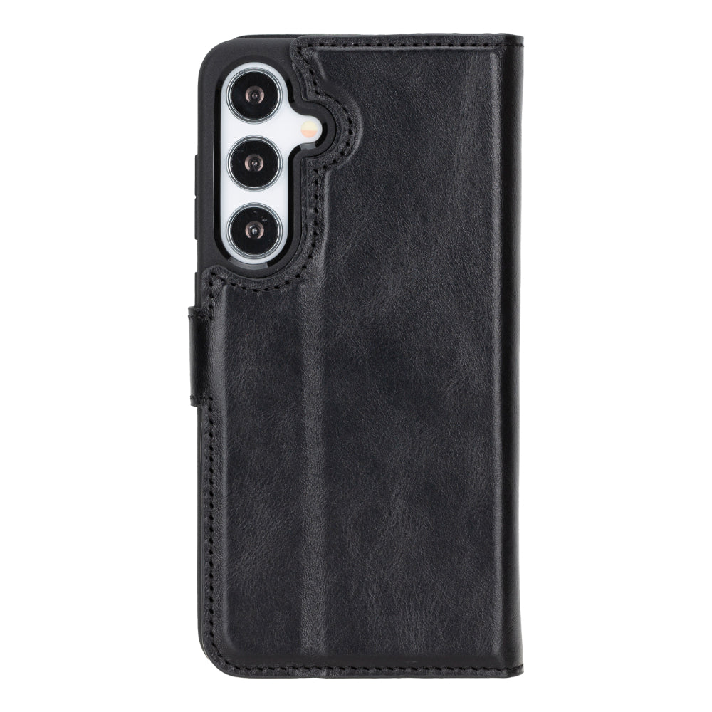 Magic Samsung Galaxy S25 Plus Genuine Leather Detachable Wallet Case