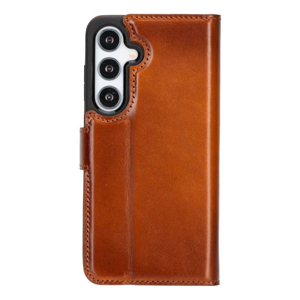 Magic Samsung Galaxy S25 Detachable Genuine Leather Wallet Case