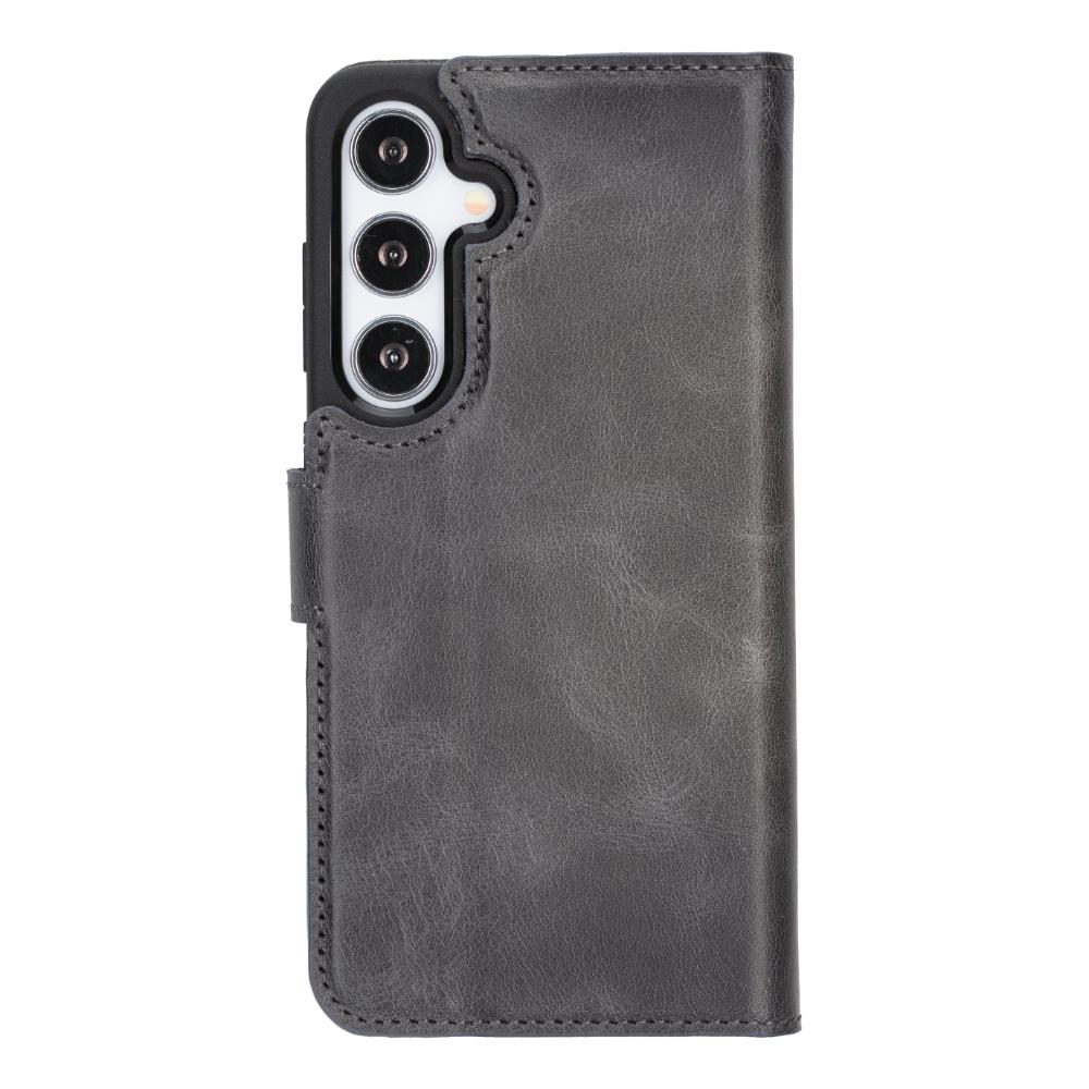 Magic Samsung Galaxy S25 Plus Detachable Genuine Leather Wallet Case