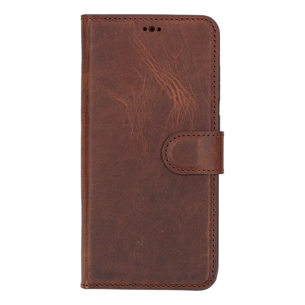 Magic Samsung Galaxy S25 Plus Genuine Leather Detachable Wallet Case