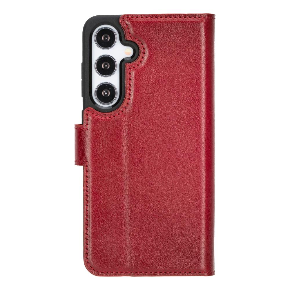 Magic Samsung Galaxy S25 Detachable Genuine Leather Wallet Case