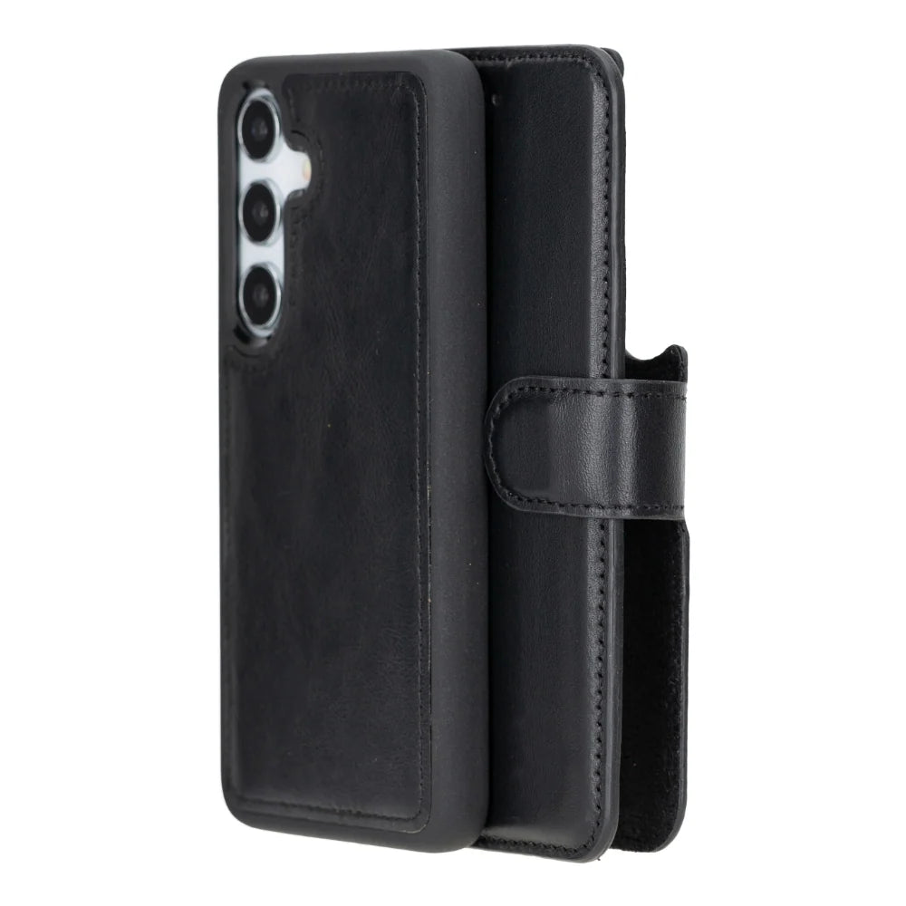Magic Samsung Galaxy S25 Genuine Leather Detachable Wallet Case