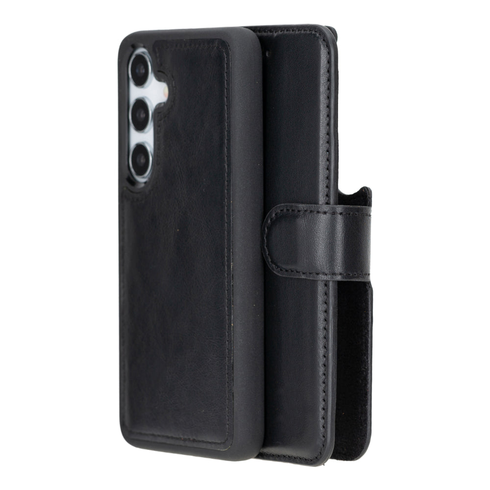 Magic Samsung Galaxy S25 Genuine Leather Detachable Wallet Case