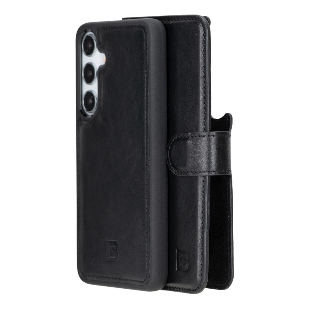Magic Samsung Galaxy S25 Plus Detachable Genuine Leather Wallet Case