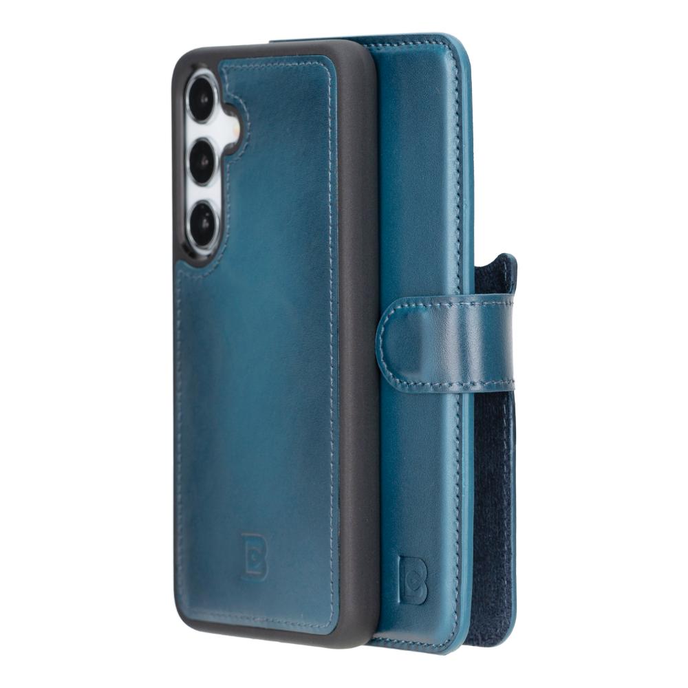 Magic Samsung Galaxy S25 Plus Detachable Genuine Leather Wallet Case