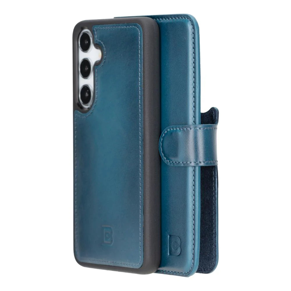 Magic Samsung Galaxy S25 Detachable Genuine Leather Wallet Case
