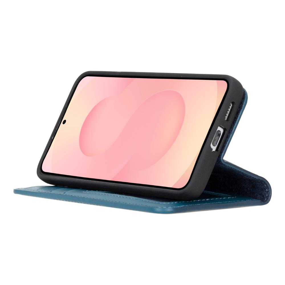 Magic Samsung Galaxy S25 Plus Detachable Genuine Leather Wallet Case