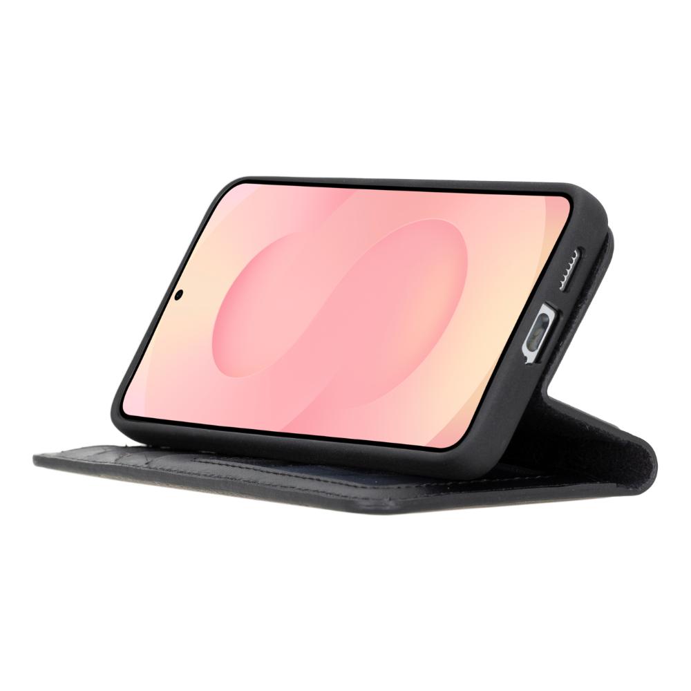 Magic Samsung Galaxy S25 Plus Detachable Genuine Leather Wallet Case