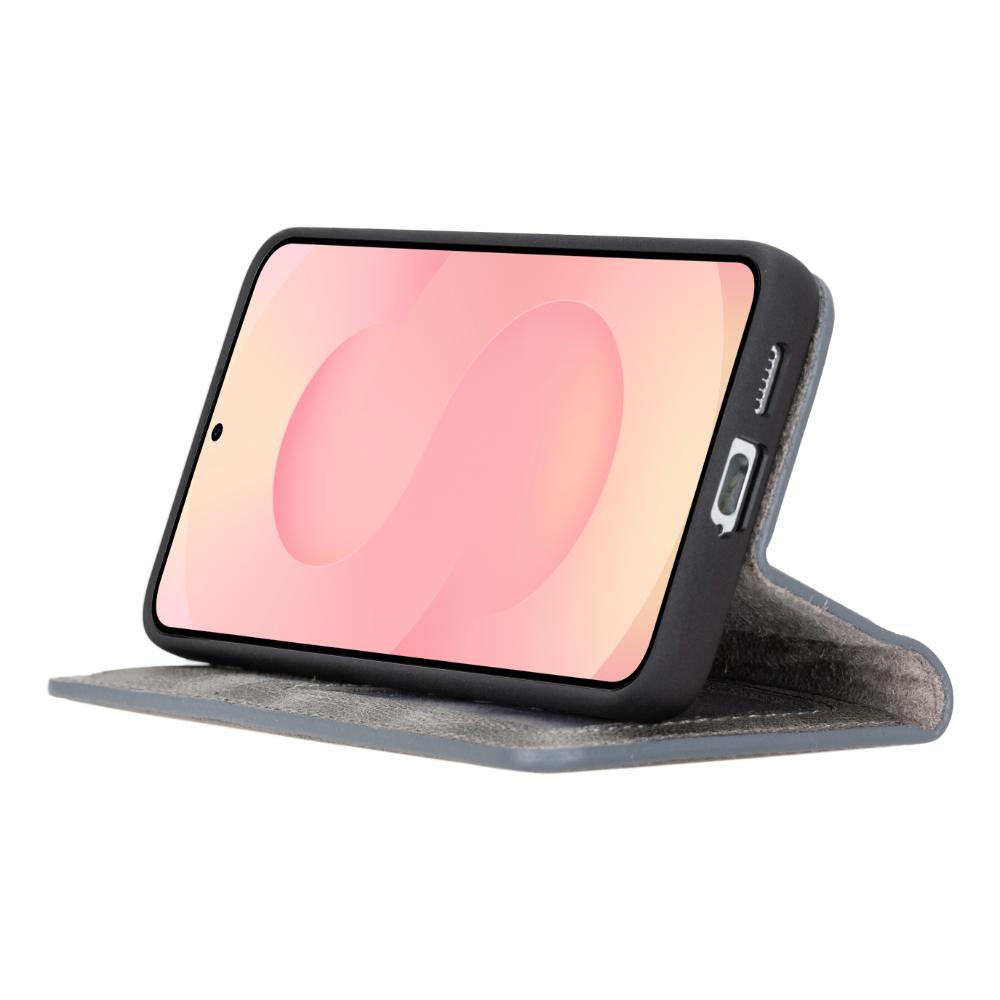 Magic Samsung Galaxy S25 Plus Detachable Genuine Leather Wallet Case