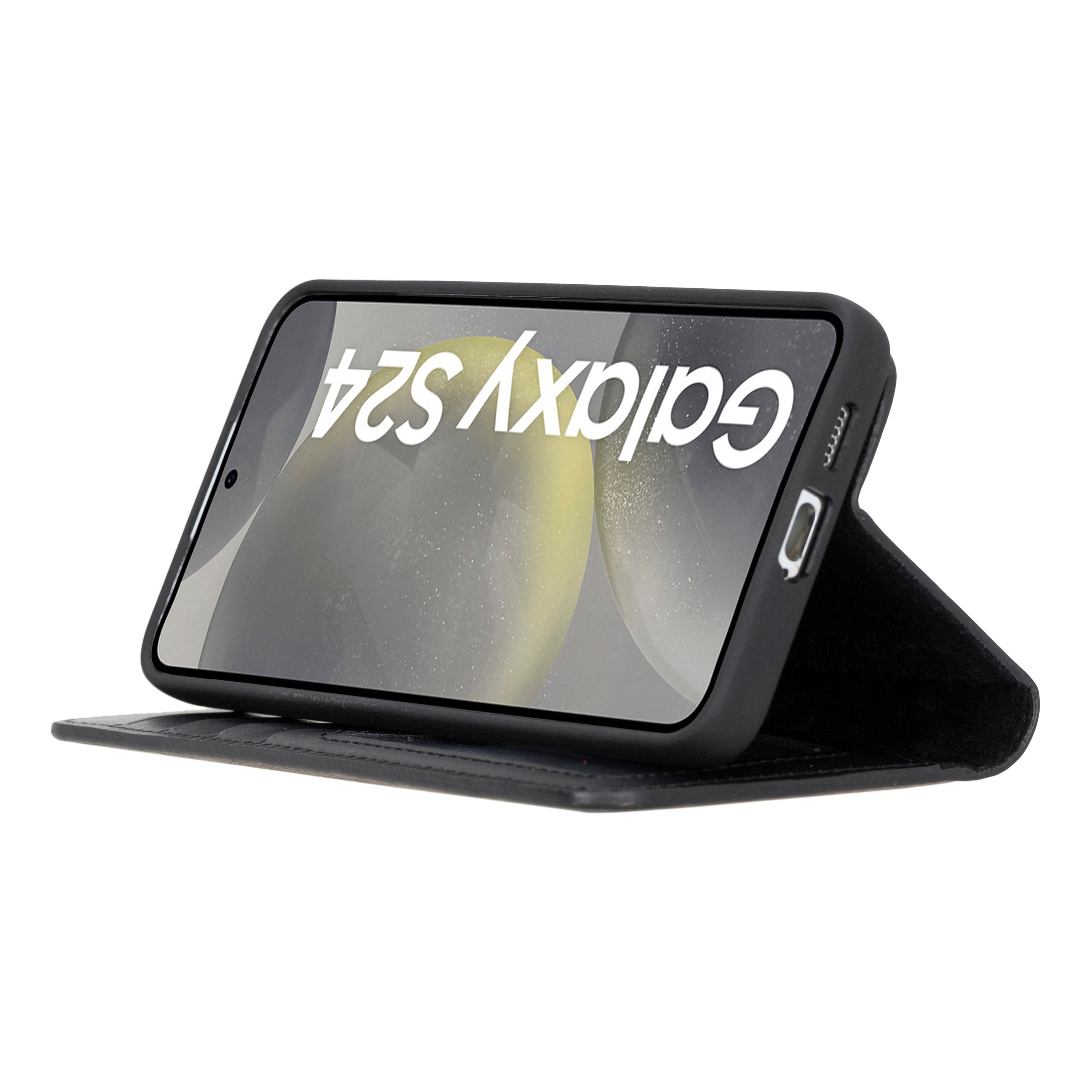 Magic Samsung Galaxy S24 Çıkarılabilir Hakiki Deri Cüzdan Kılıf
