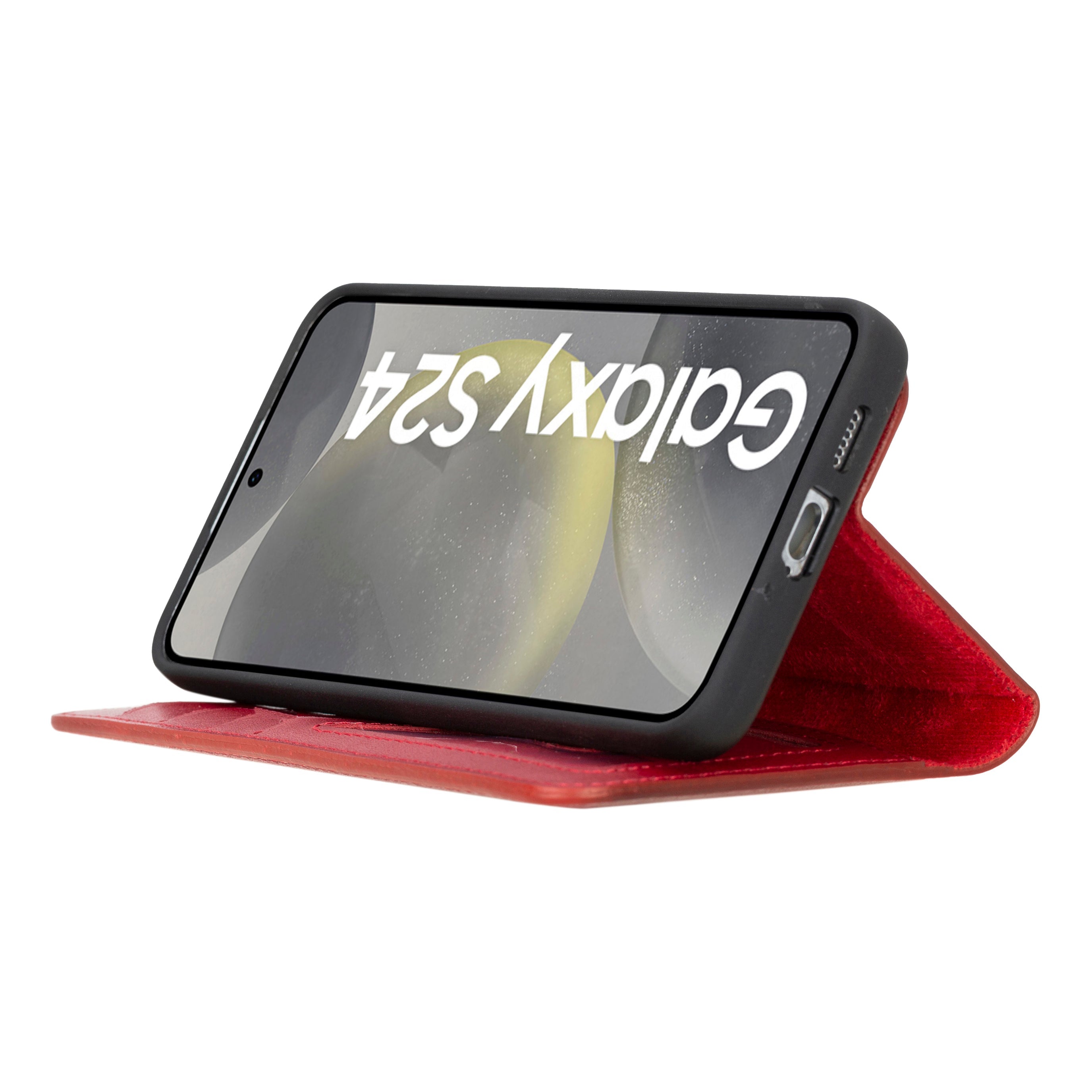 Magic Samsung Galaxy S24 Çıkarılabilir Hakiki Deri Cüzdan Kılıf