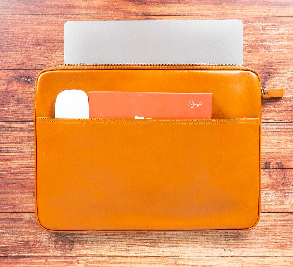Awe Slim Leather Laptop / Tablet Bag - saracleather