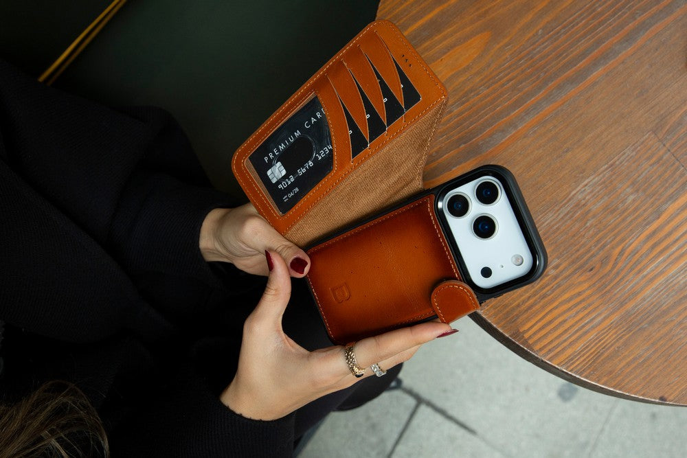 Magic iPhone 17 Pro Max Leather Detachable Wallet Case (RFID, Bouletta)