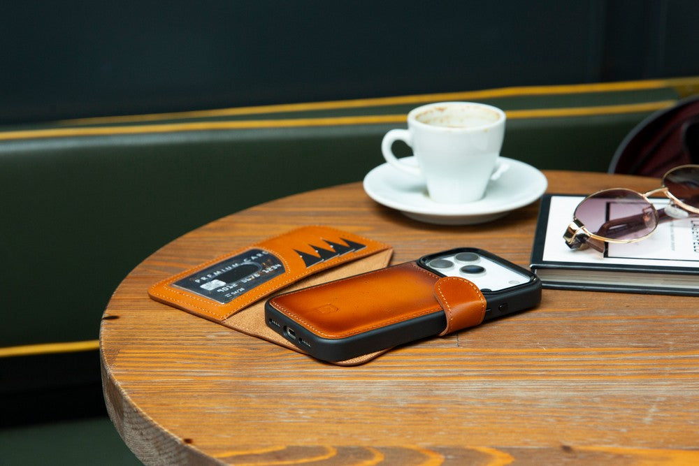 Magic iPhone 17 Pro Max Leather Detachable Wallet Case (RFID, Bouletta)