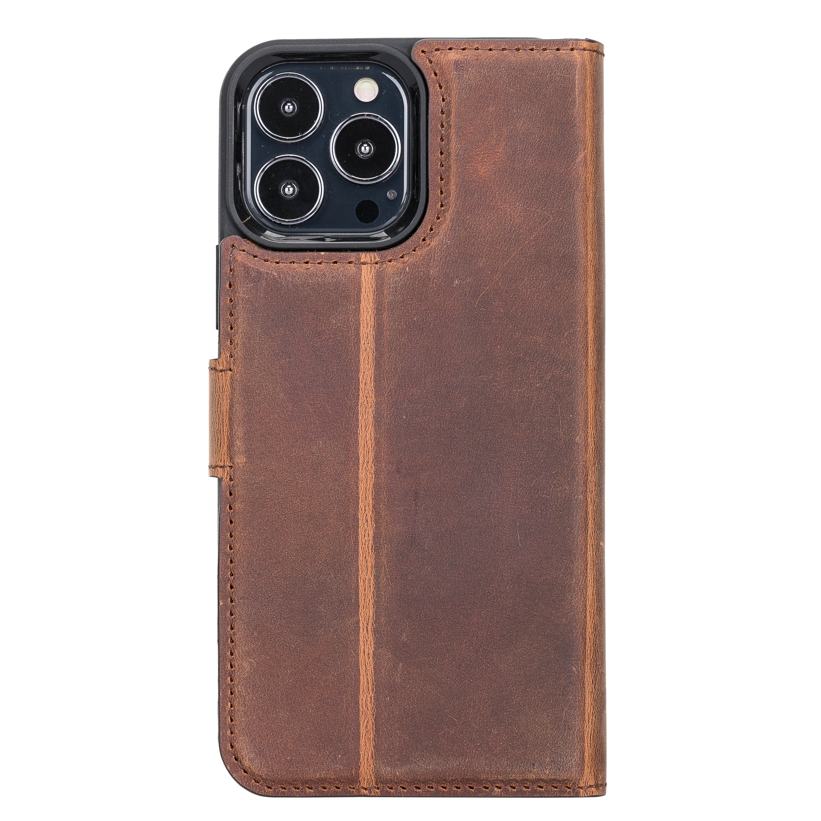 Magic iPhone 13 Pro Max Genuine Leather Detachable Wallet Case