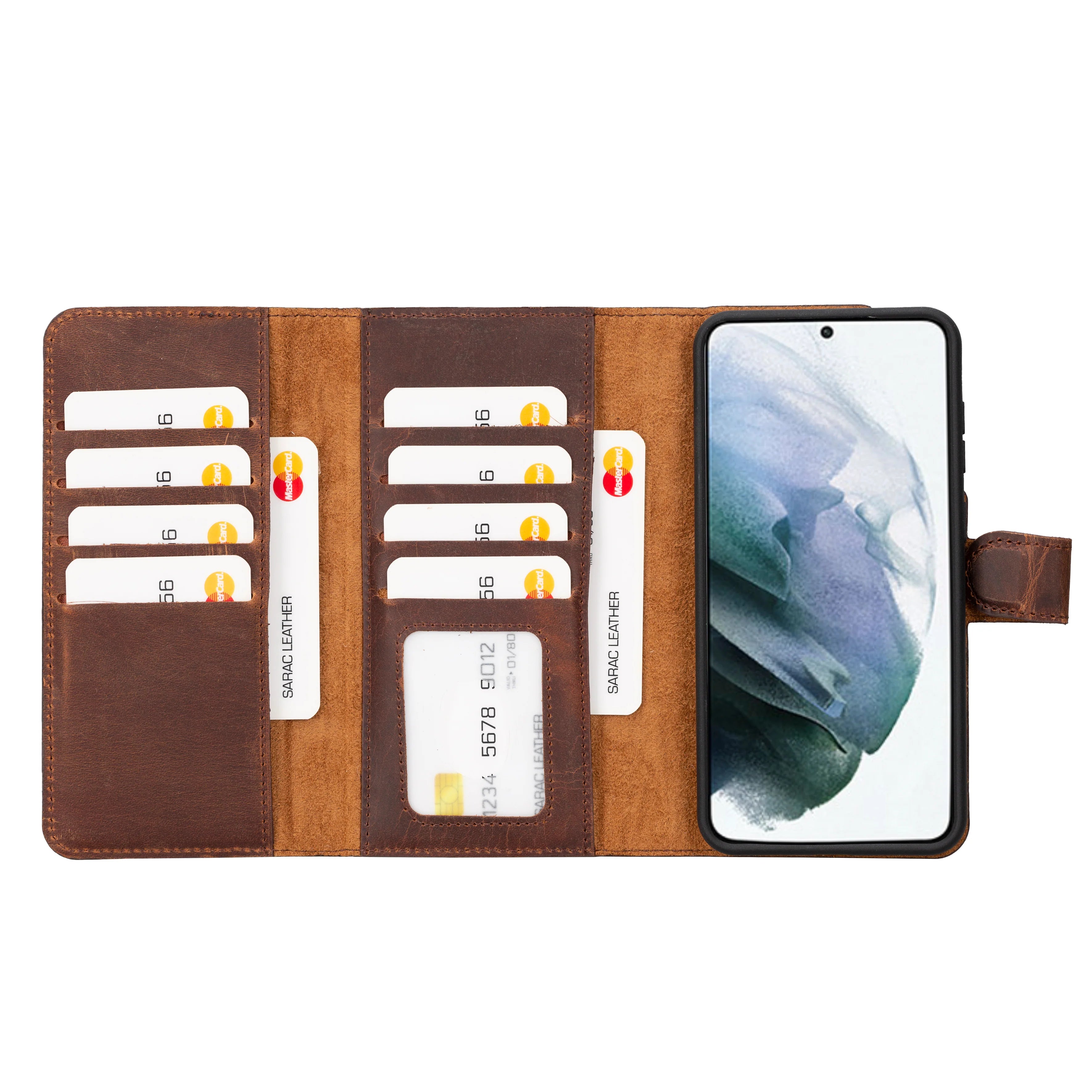 Santa Samsung Galaxy S23 Plus Genuine Leather Detachable Wallet Case