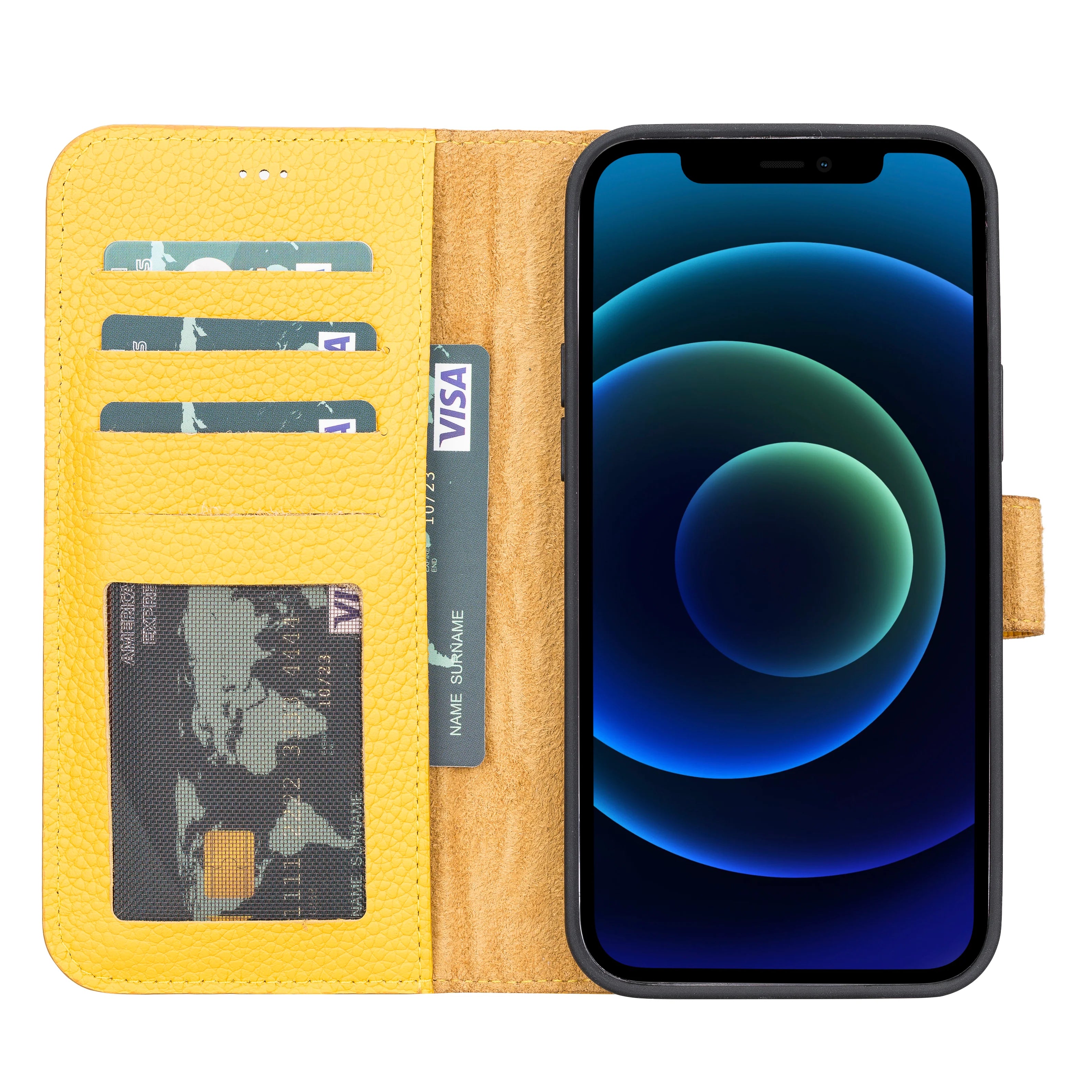 Magic iPhone 13 Pro Max Genuine Leather Detachable Wallet Case