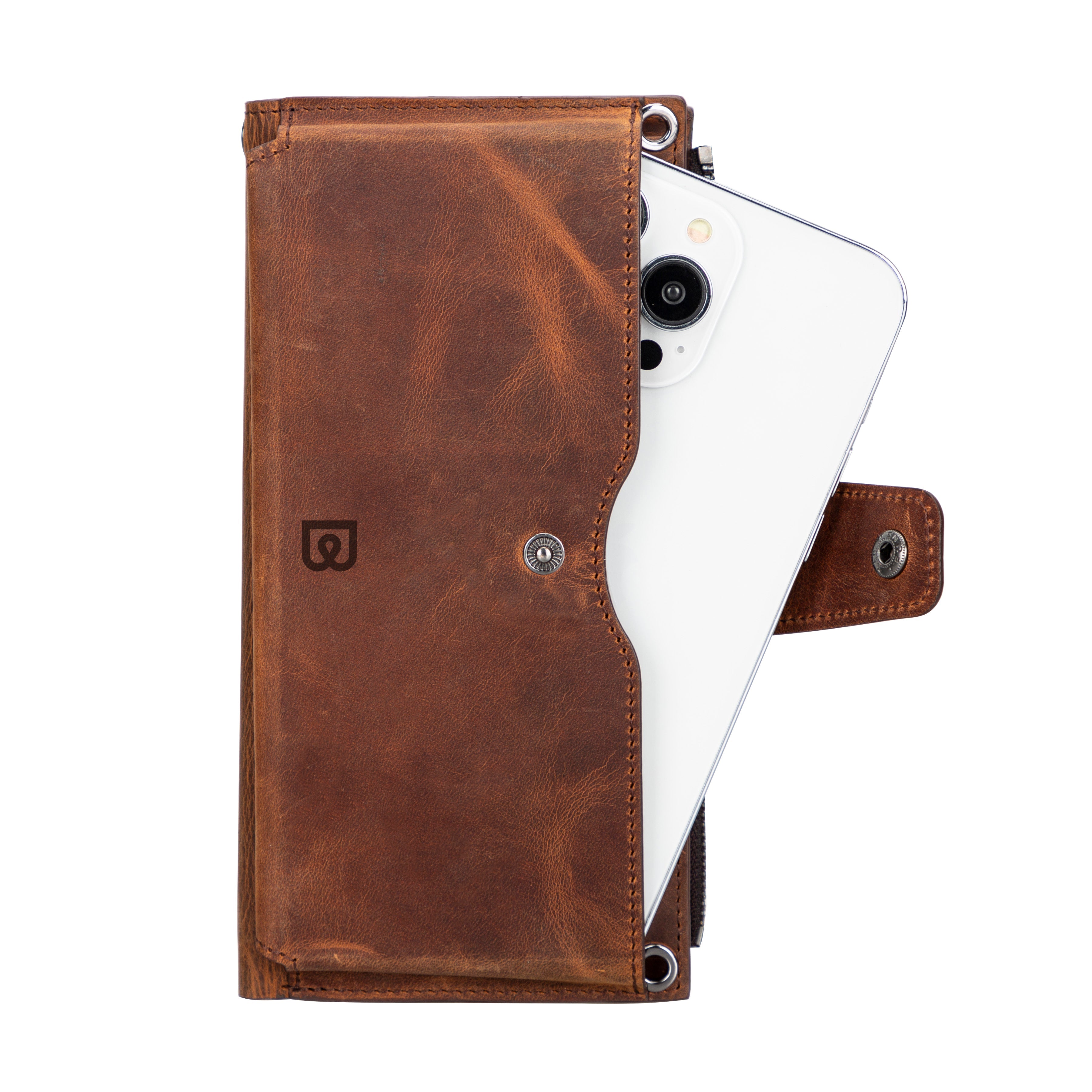 Nexora Genuine Strap Leather Crossbody Wallet