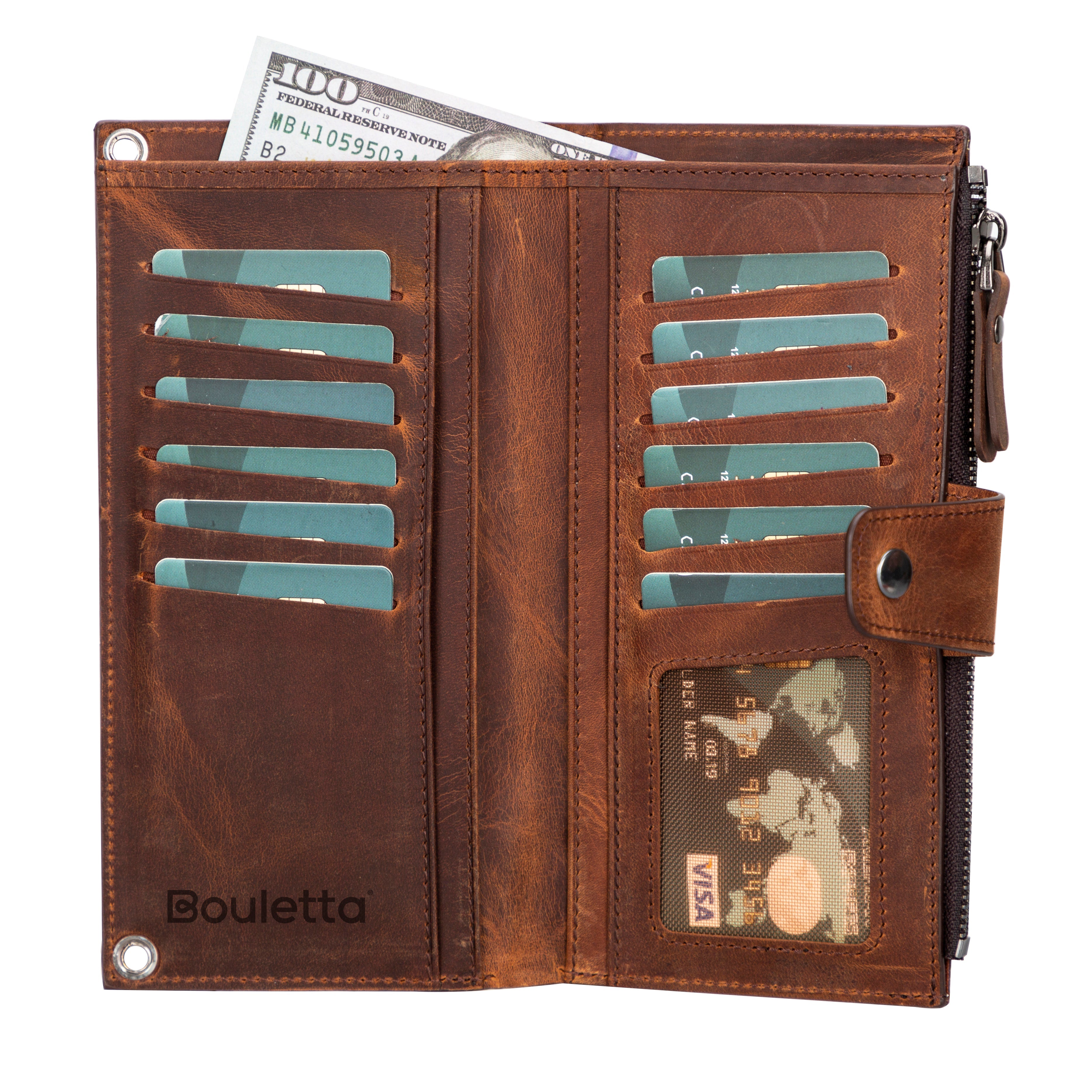 Nexora Genuine Strap Leather Crossbody Wallet