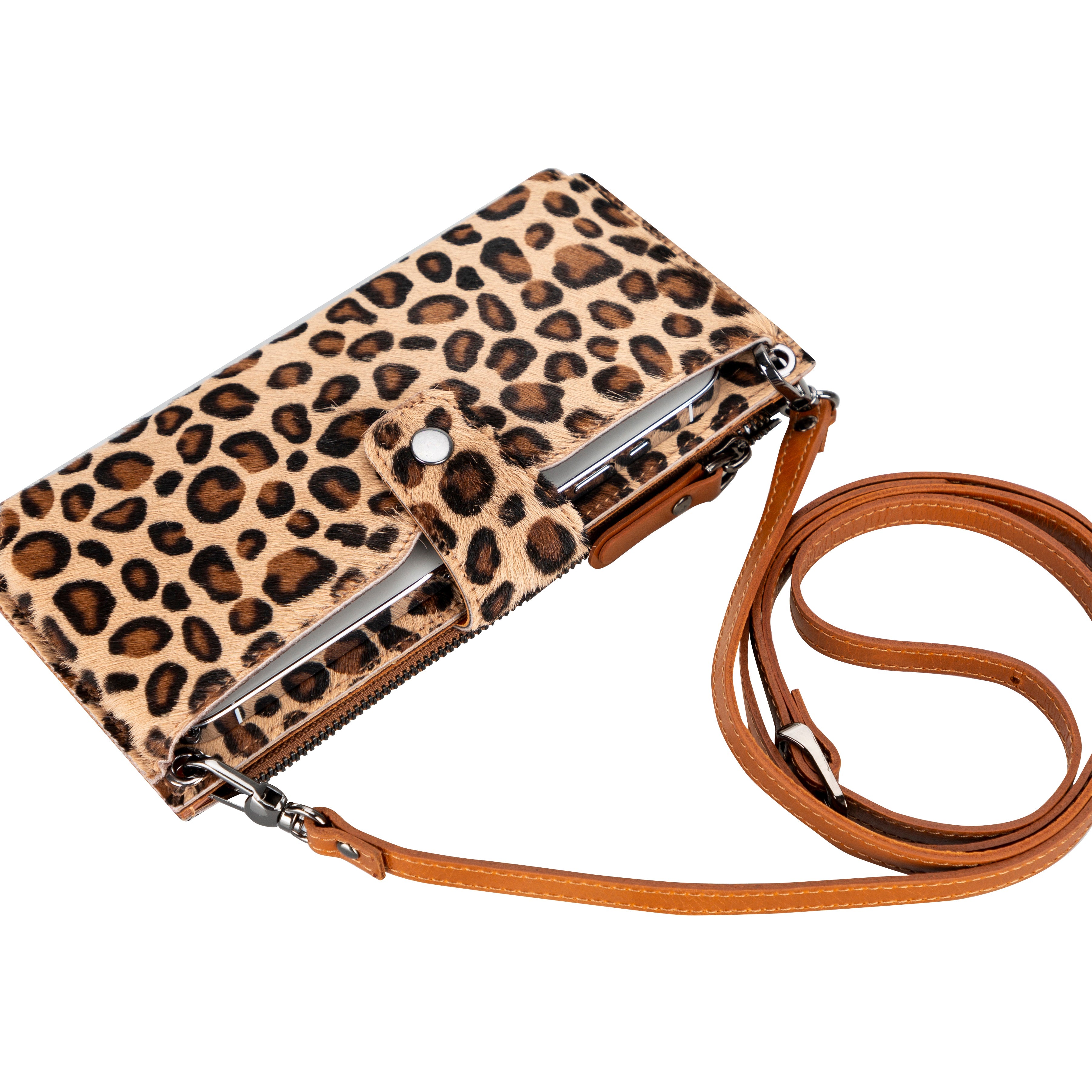 Nexora Genuine Strap Leather Crossbody Wallet