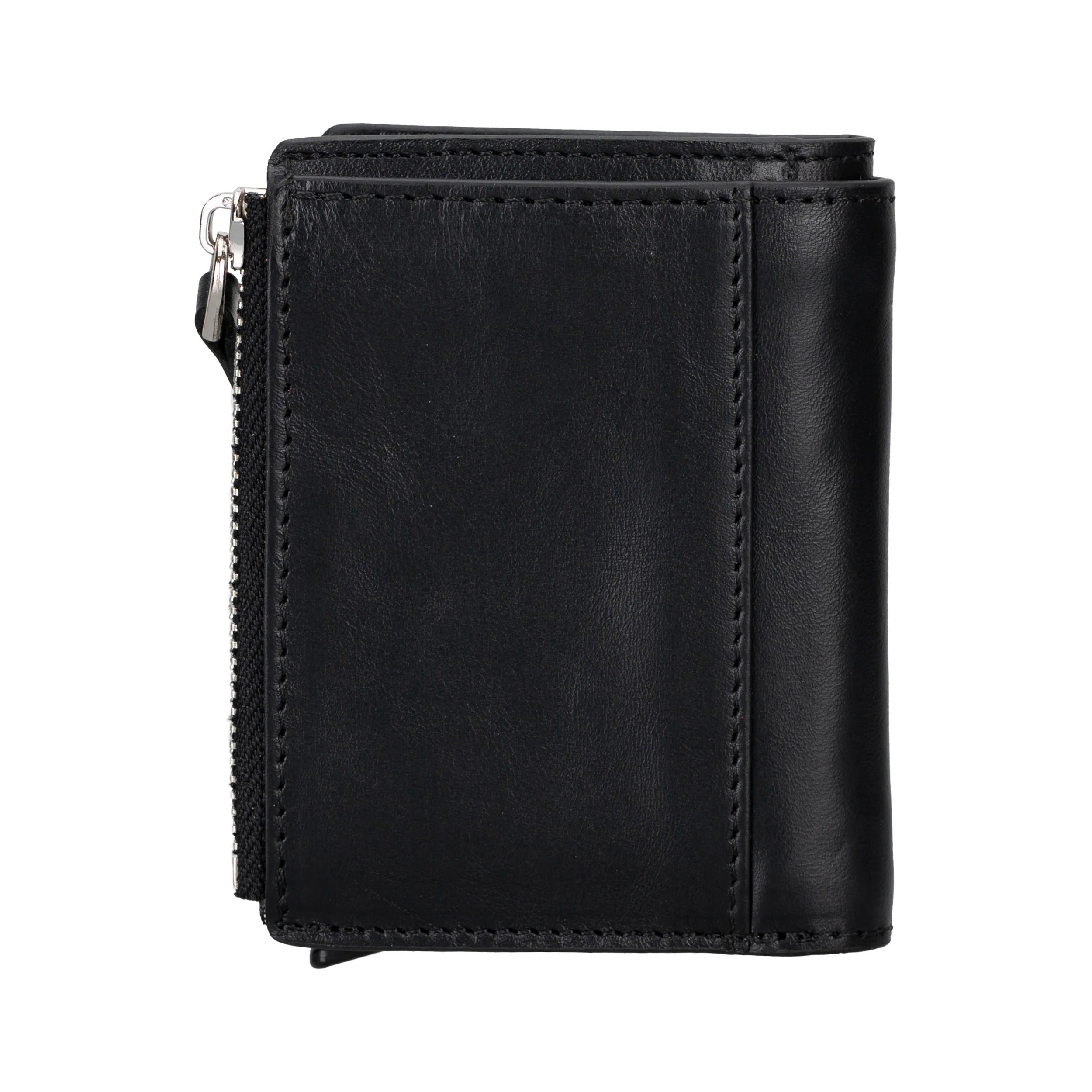 Zip Genuine Leather Mechanical Card Holder