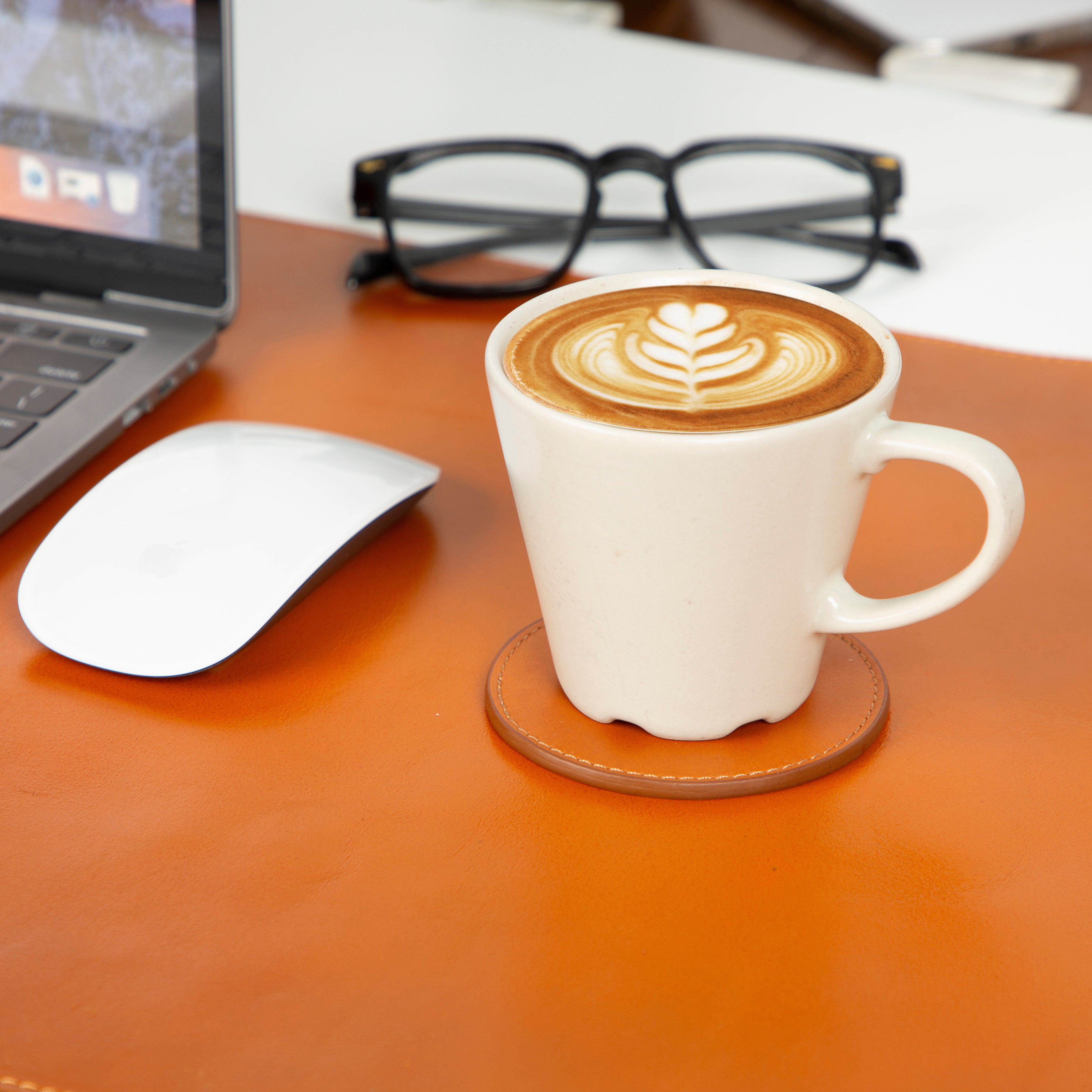 Lavion Genuine Leather Cup Coaster Set