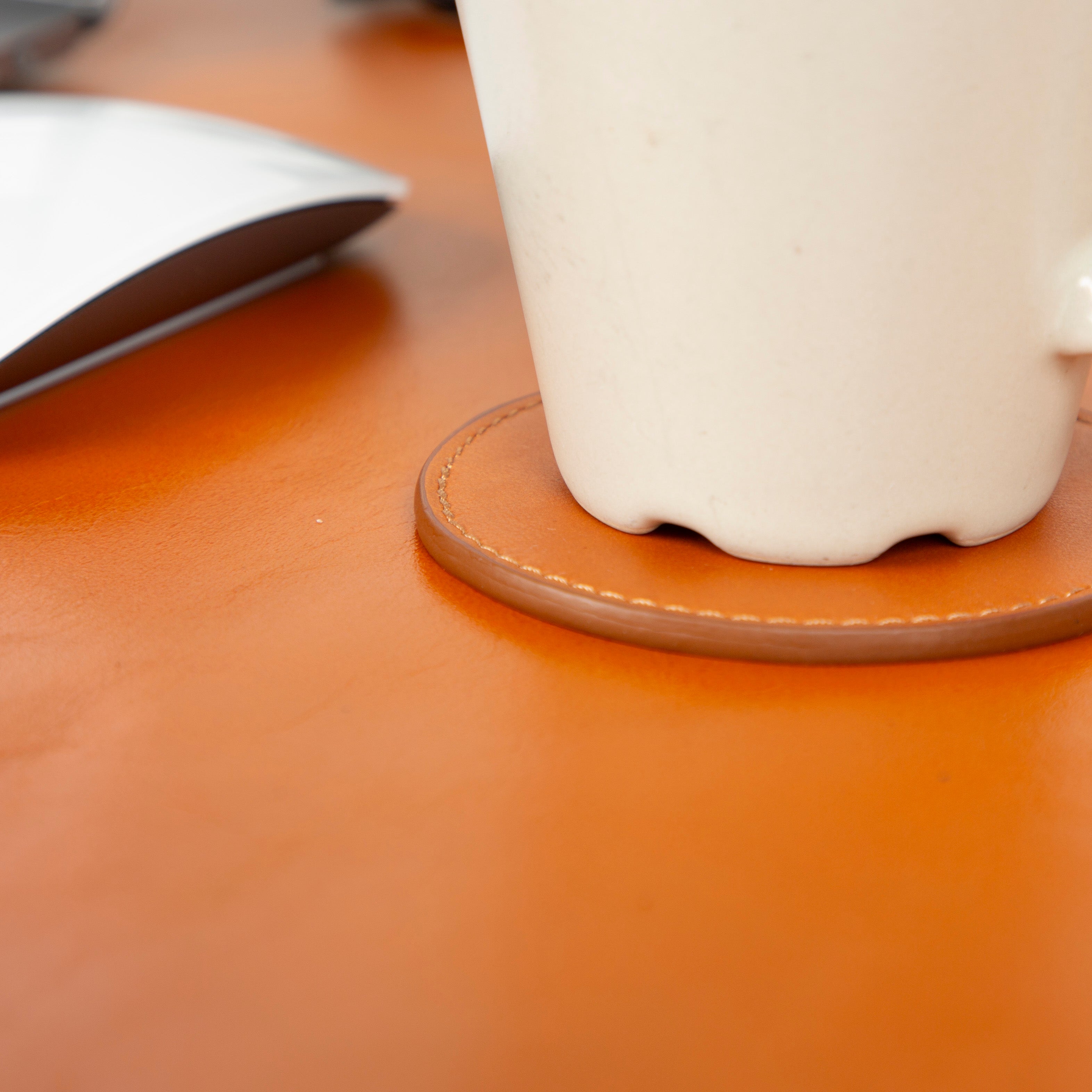 Divine Genuine Leather Cup Coaster Set