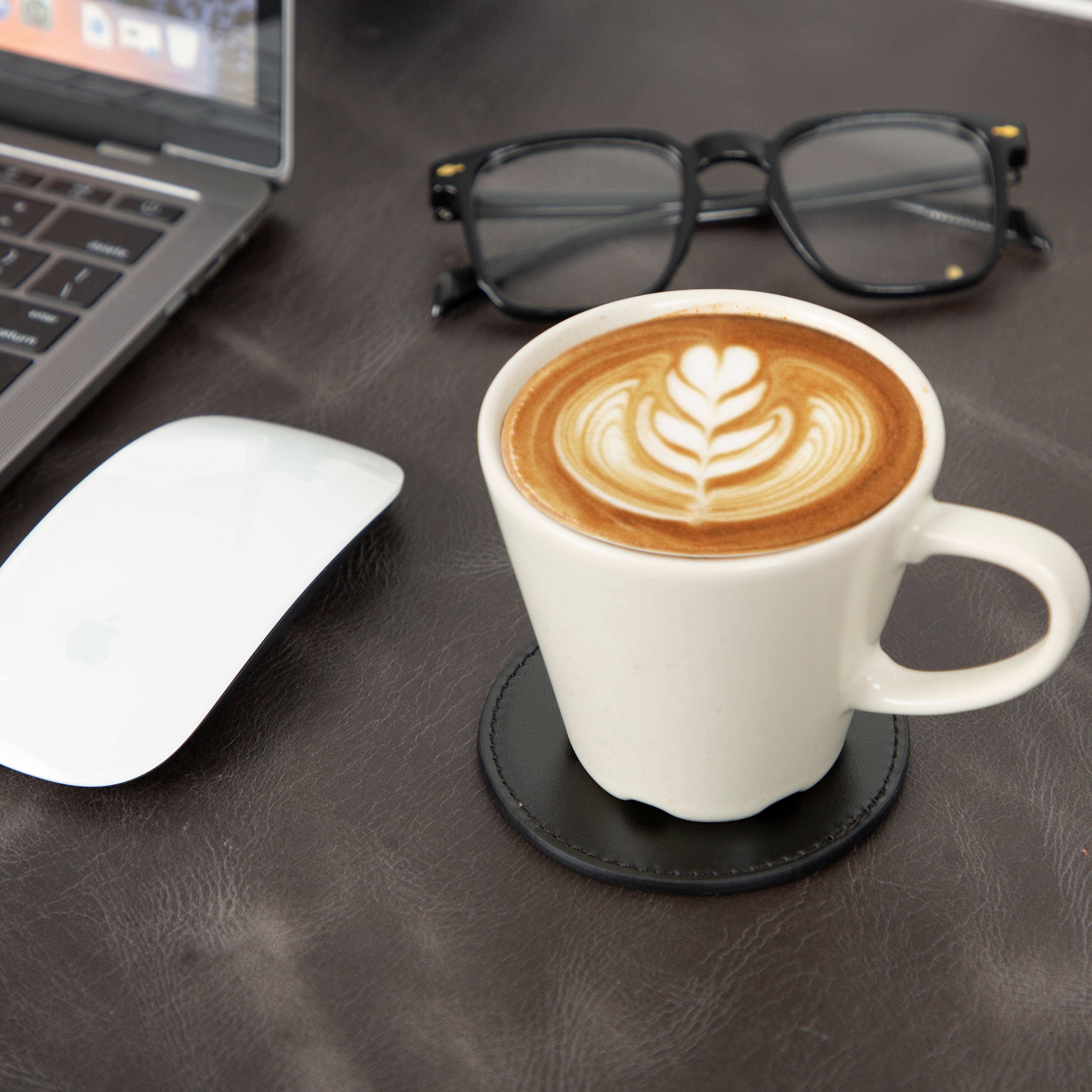 Lavion Genuine Leather Cup Coaster Set