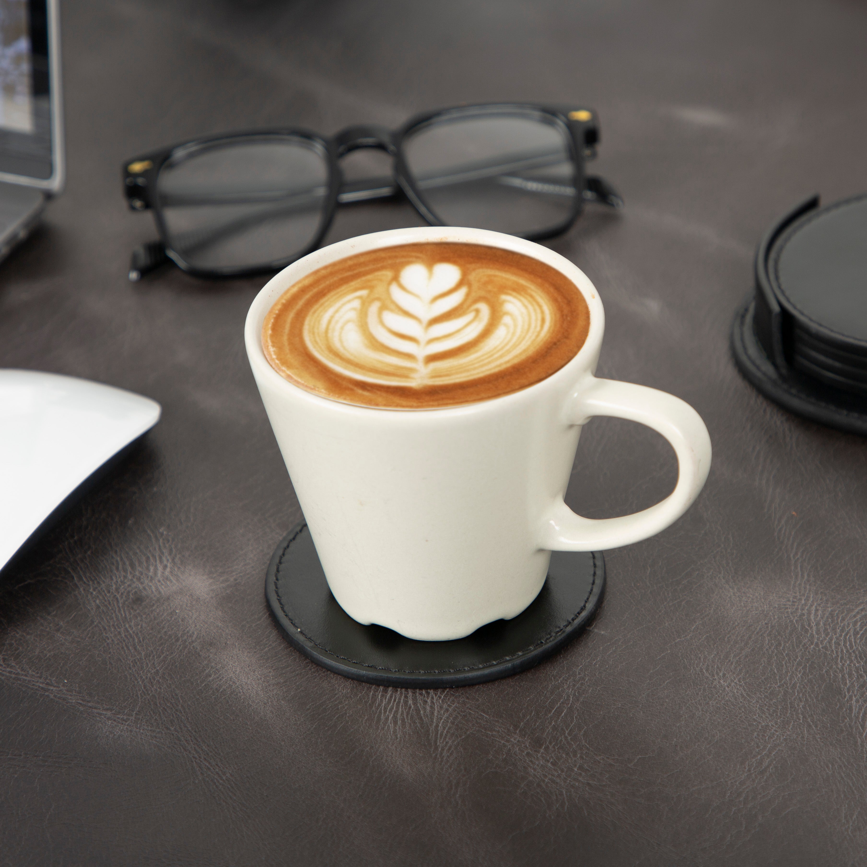 Divine Genuine Leather Cup Coaster Set