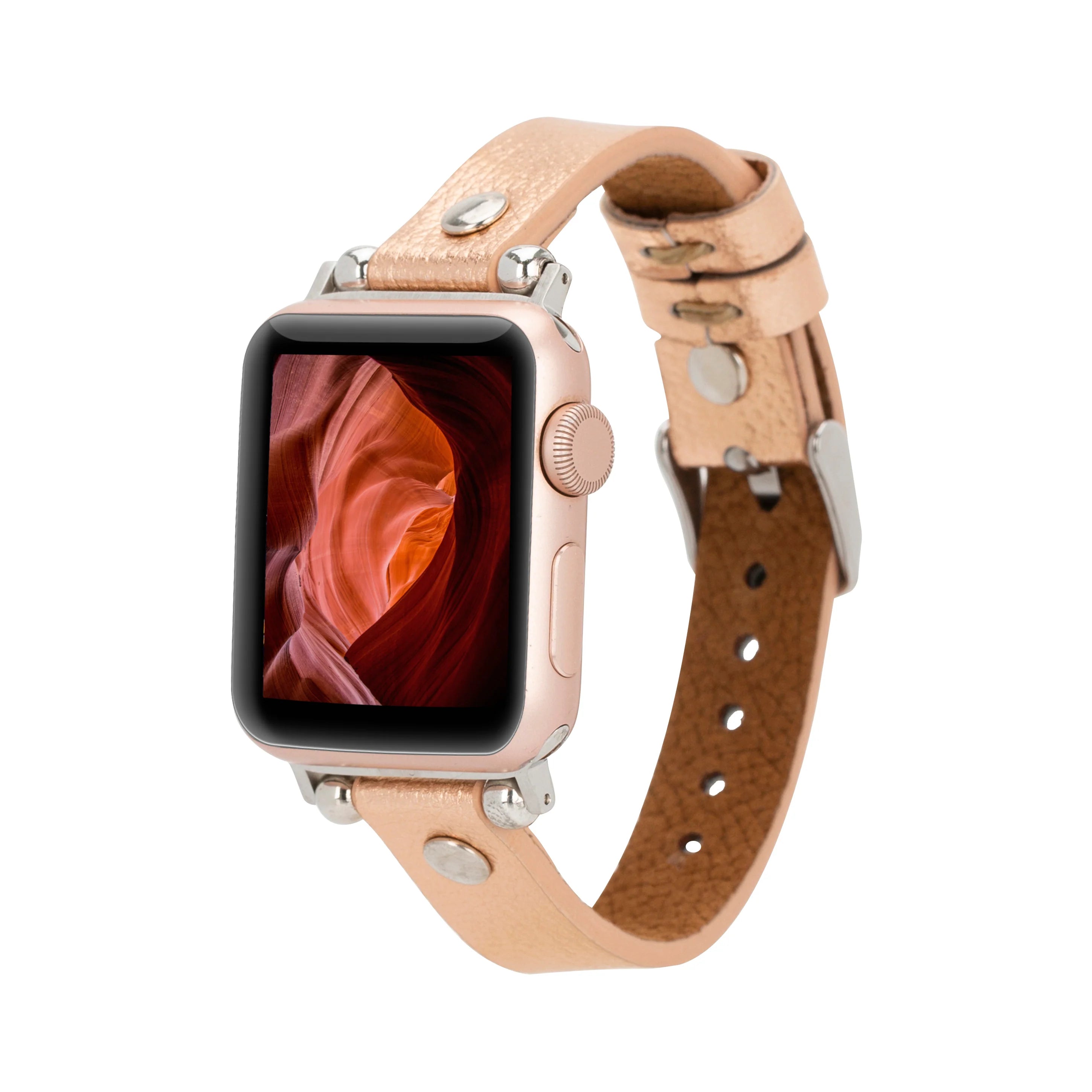 Ferro Orijinal Apple Watch Deri Kayış Gümüş Trok