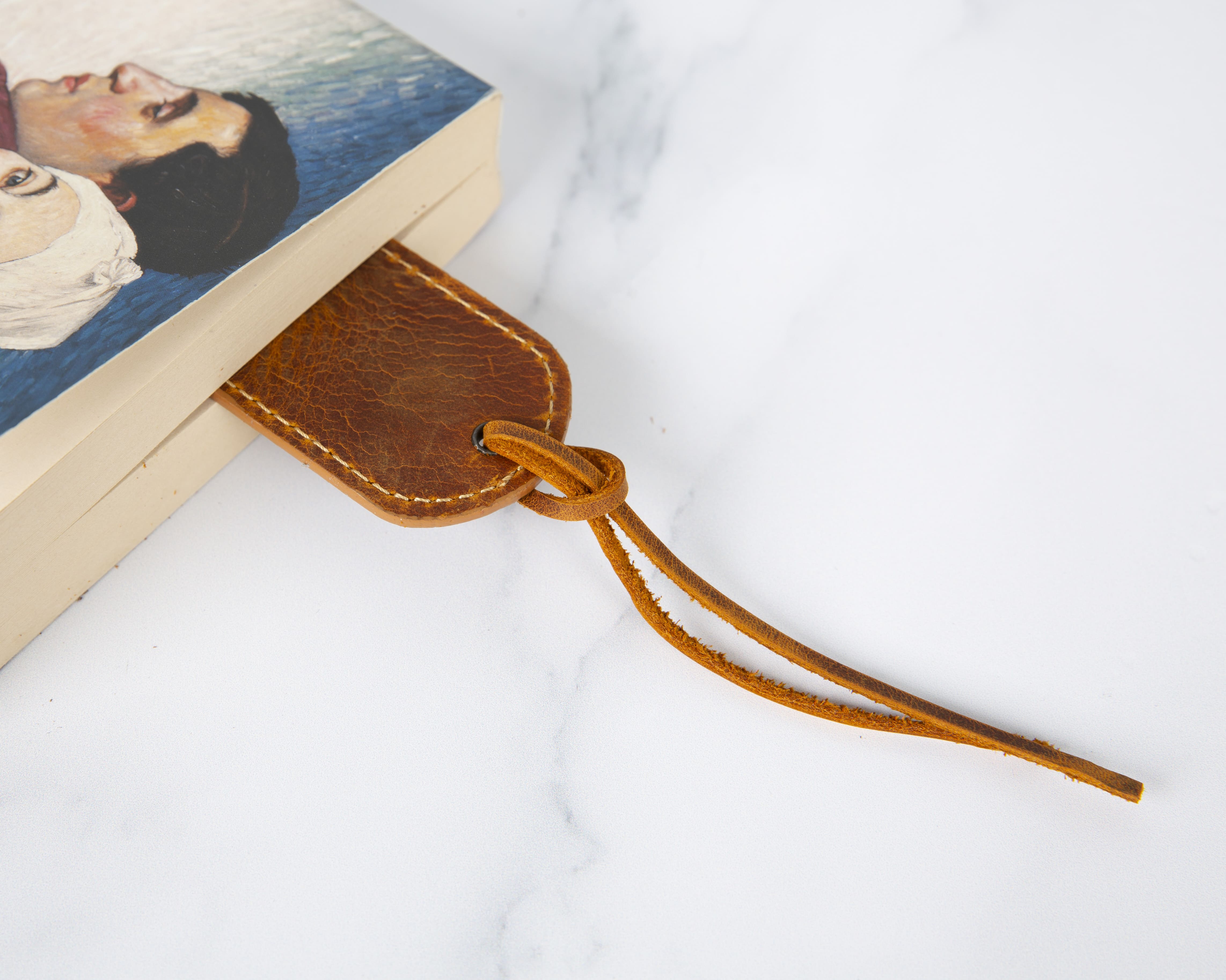 Markora Stitched Genuine Leather Bookmark