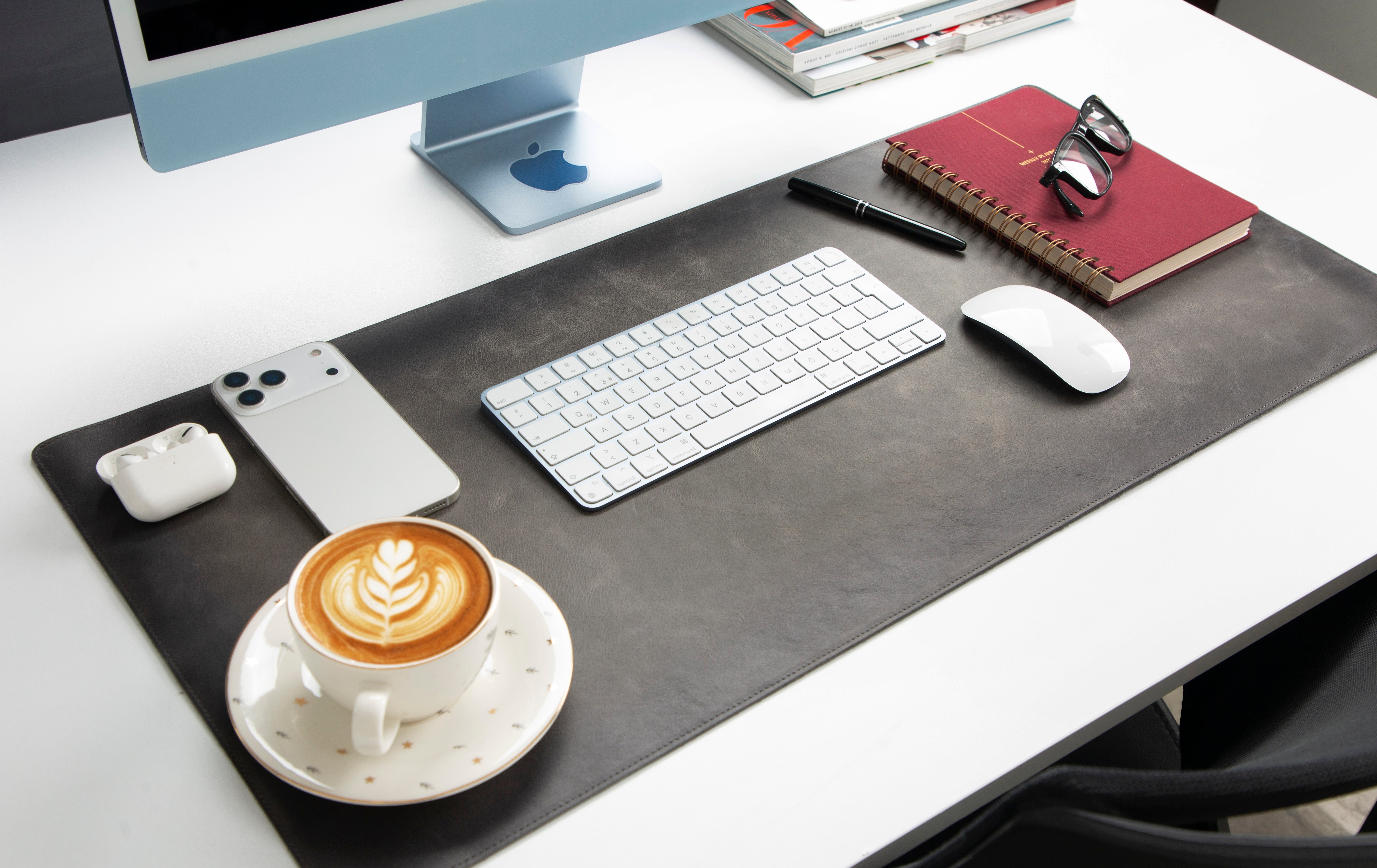 Genuine Leather Desk Mat 37x80