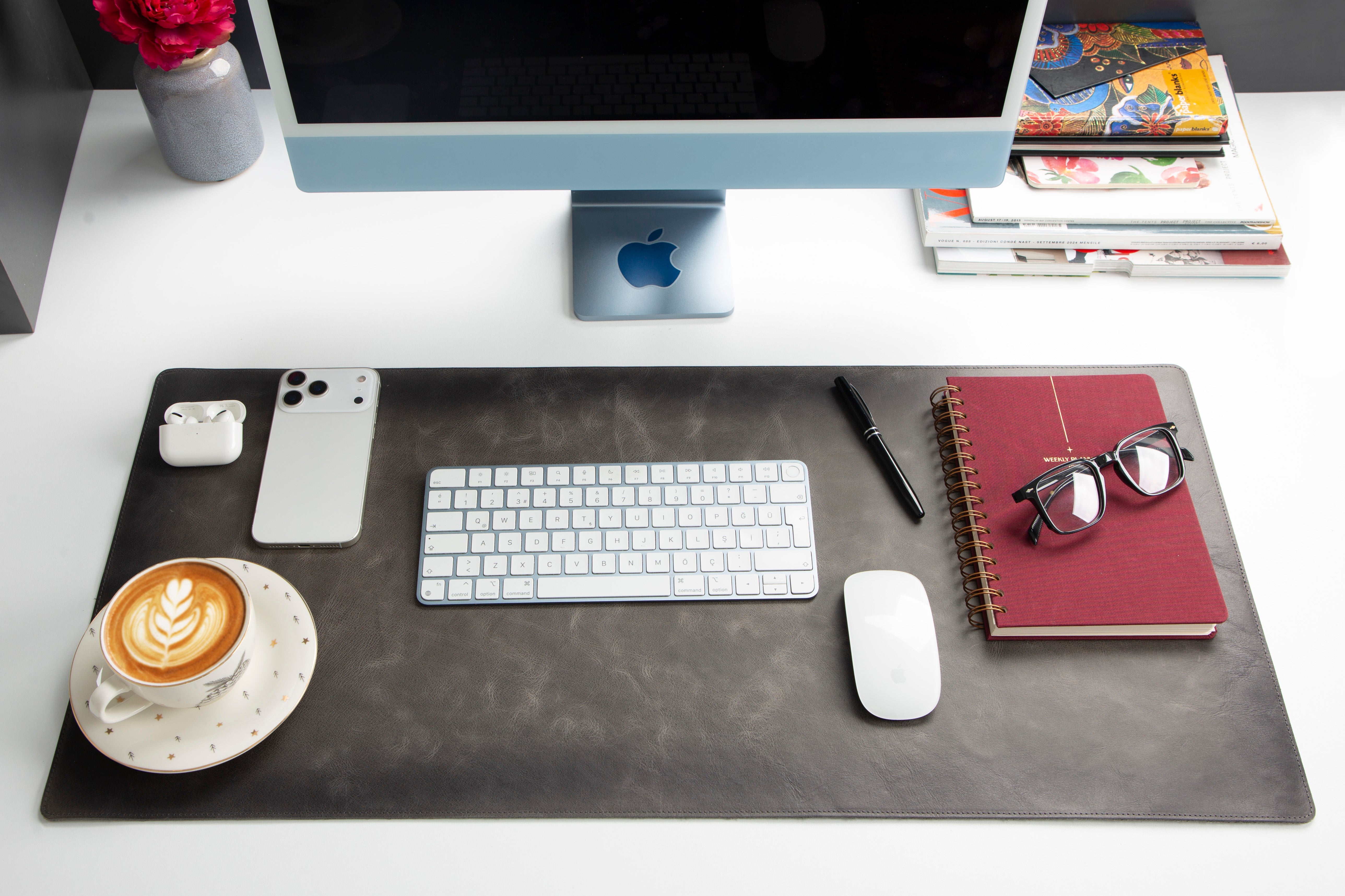 Genuine Leather Desk Mat 37x80