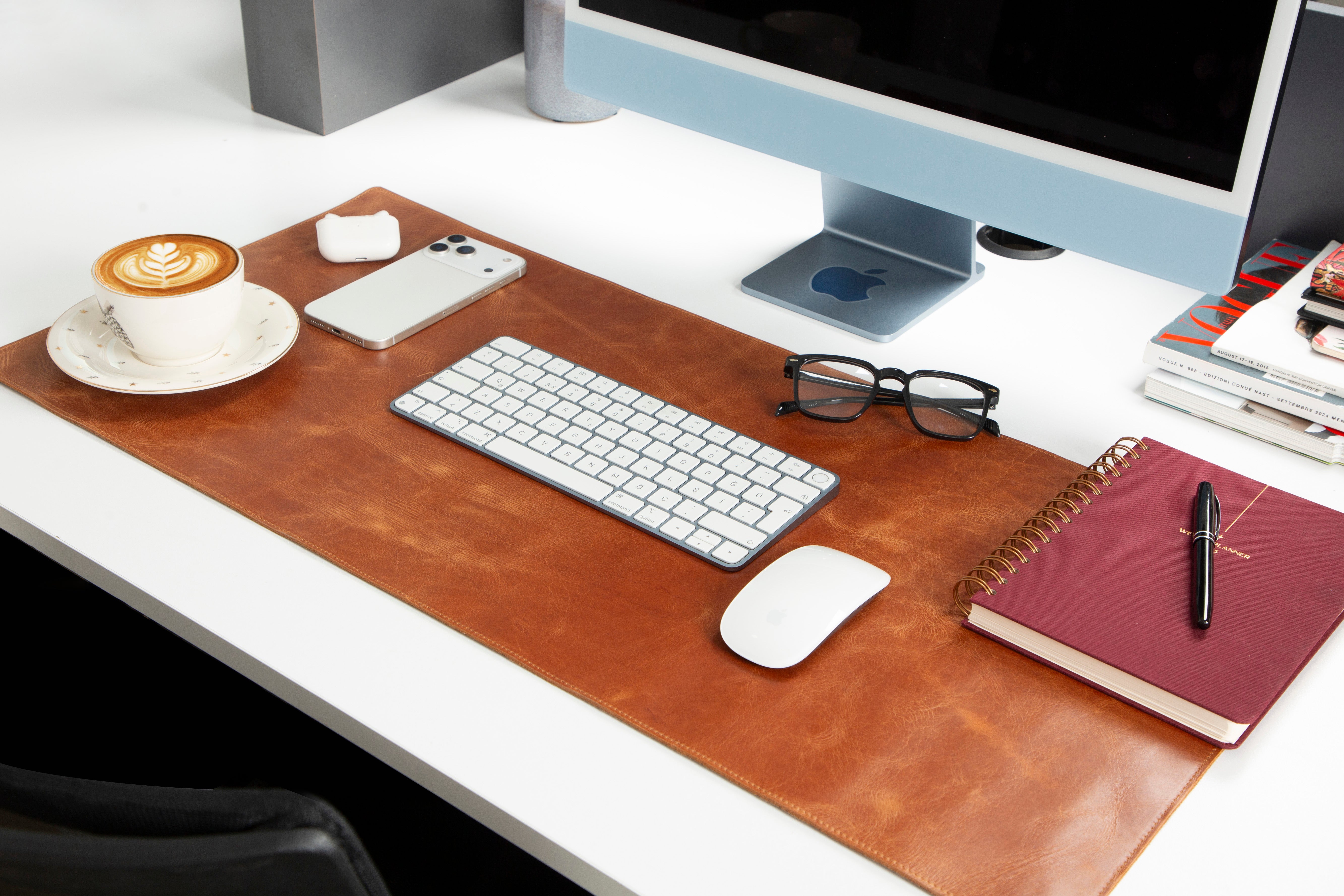 Genuine Leather Desk Mat 37x80