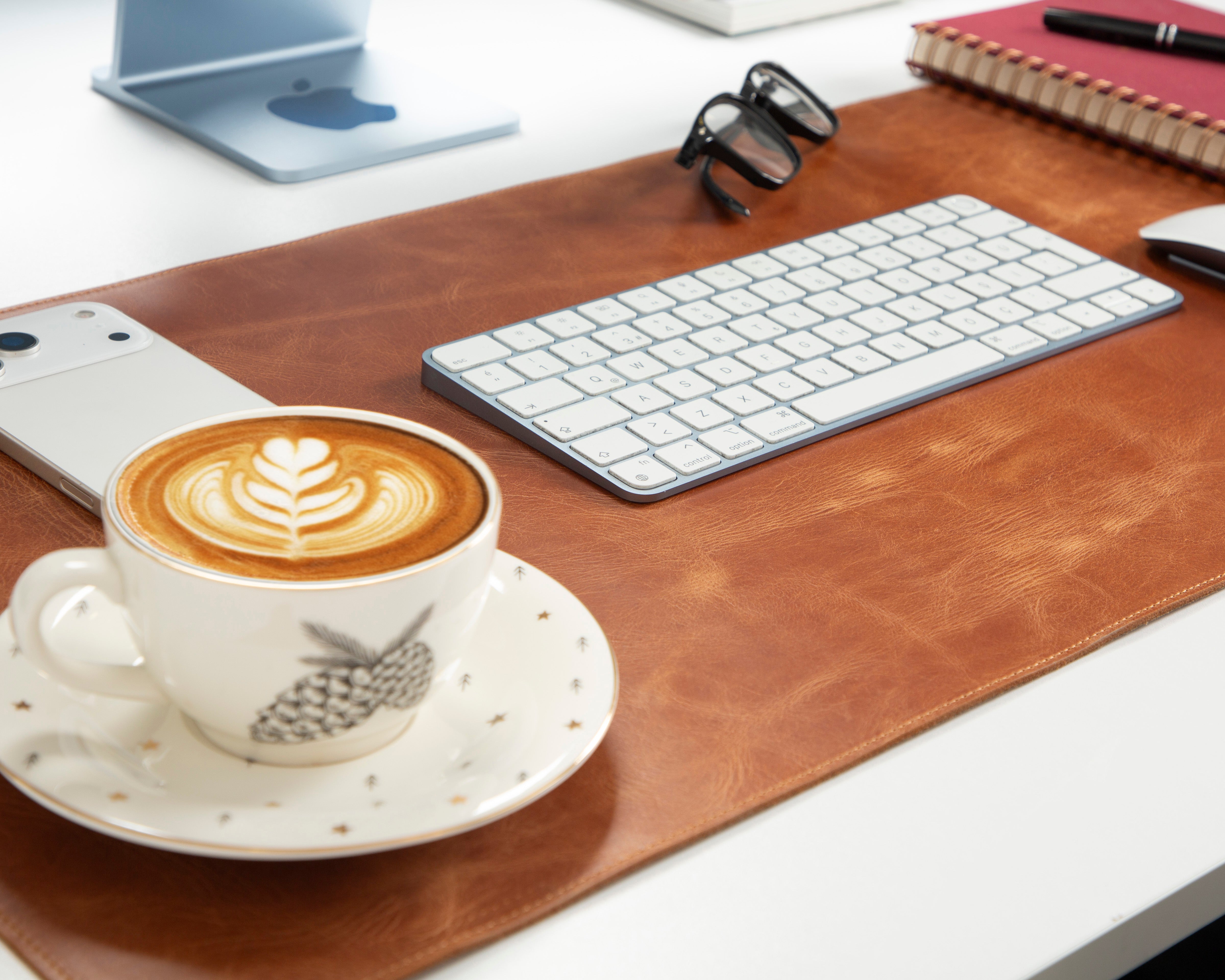 Natural Genuine Leather Desk Mat, Medium